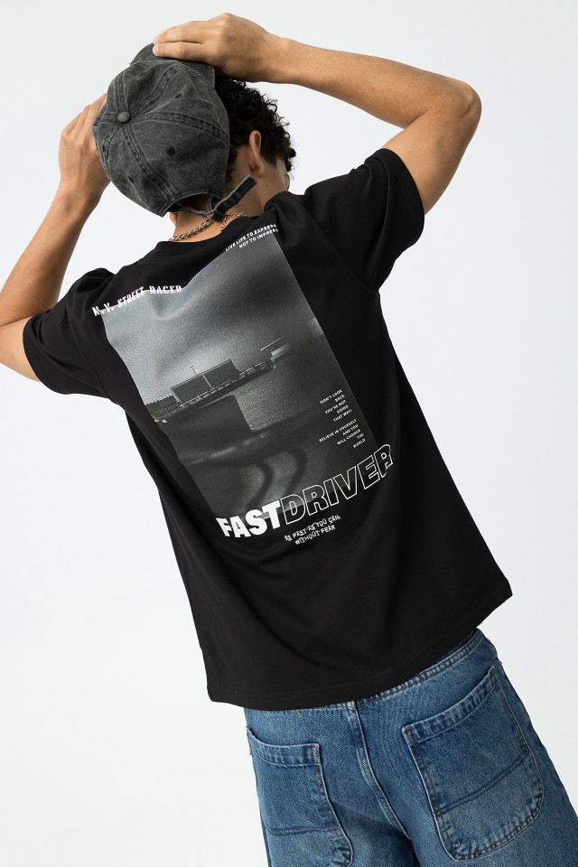 Fast Driver Theme Printed T-shirt