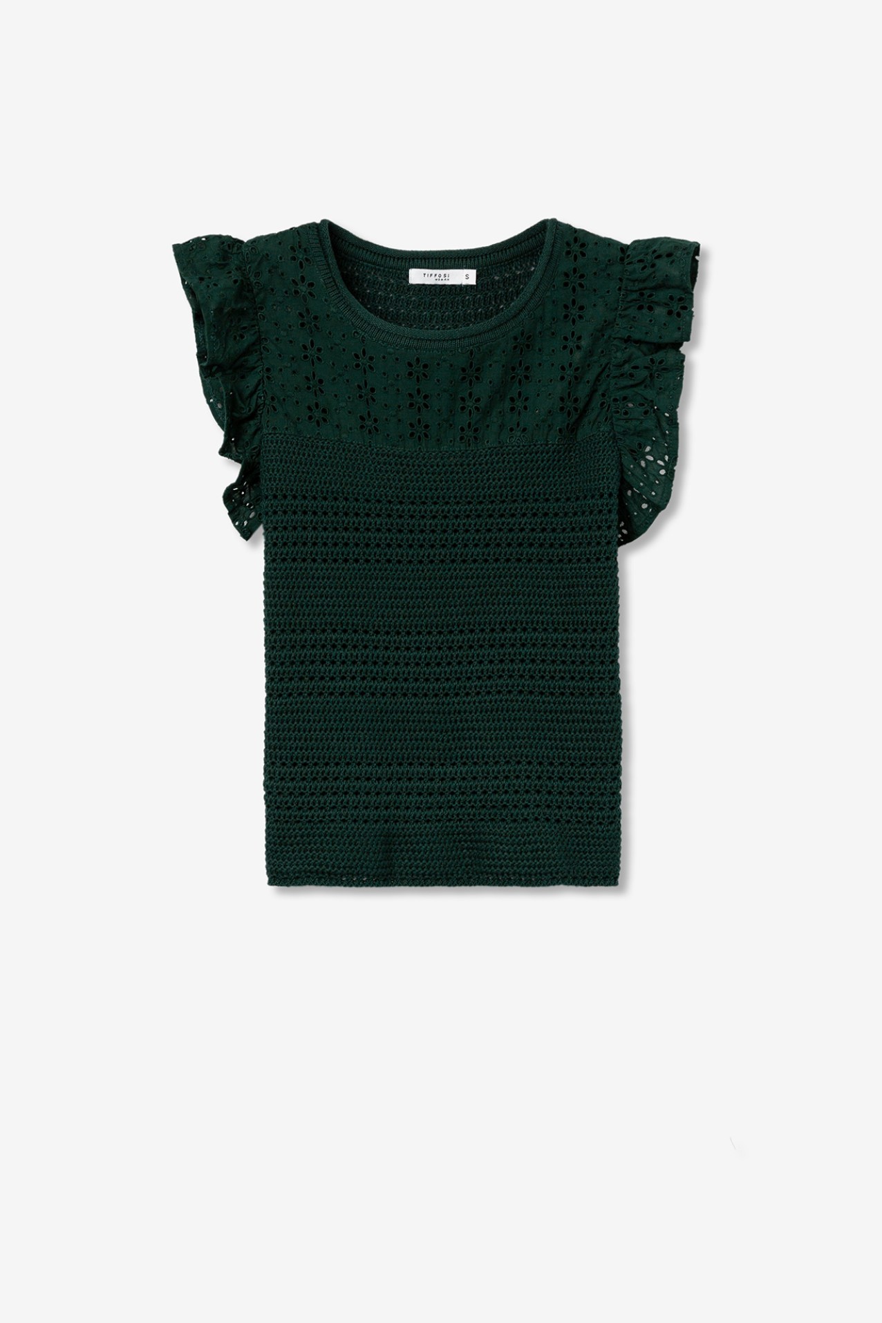 Camiseta de malla y encaje