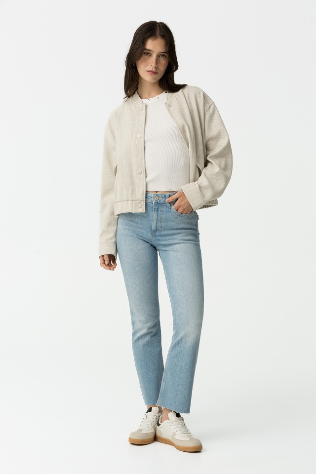 Jeans Megan Cropped Flare Cintura Alta
