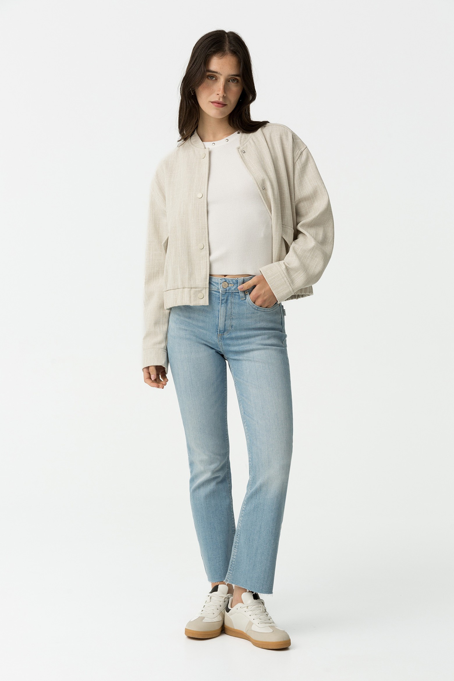 Jeans Megan Cropped Flare Cintura Alta