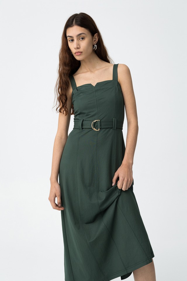 Midi Dress with Belt