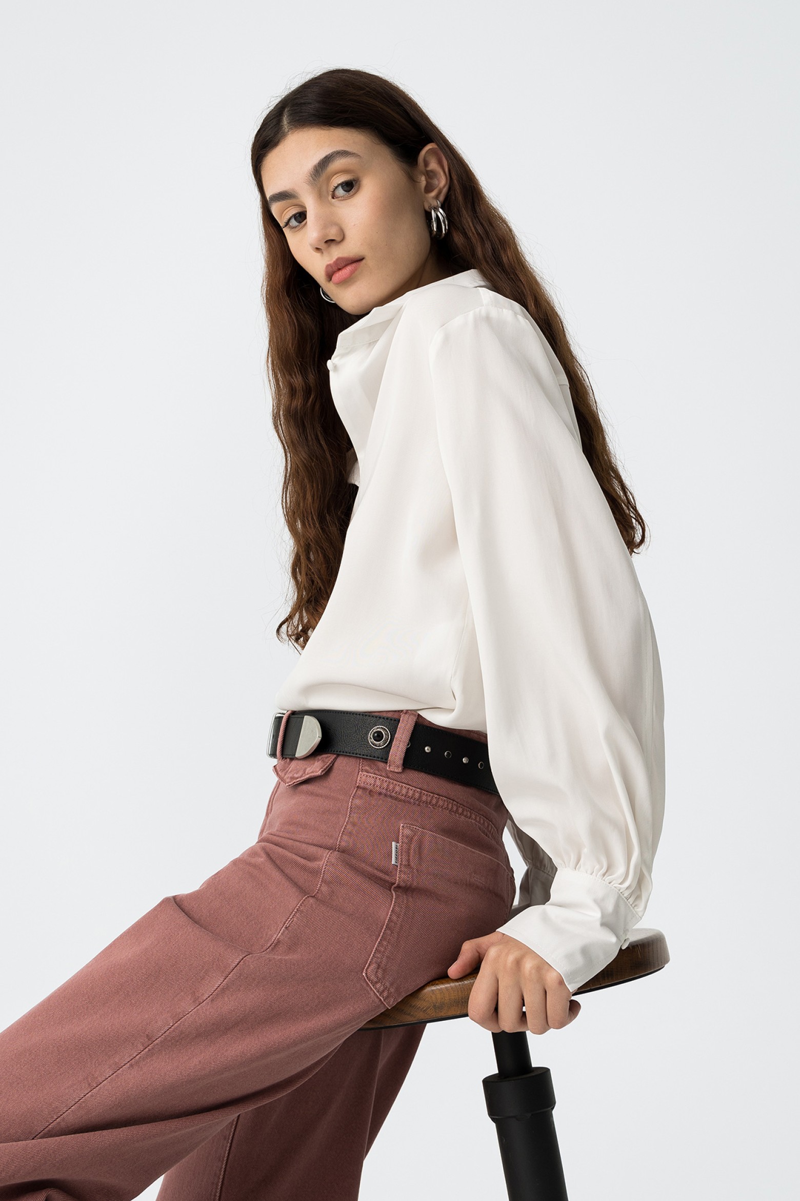 Shirt effect blouse