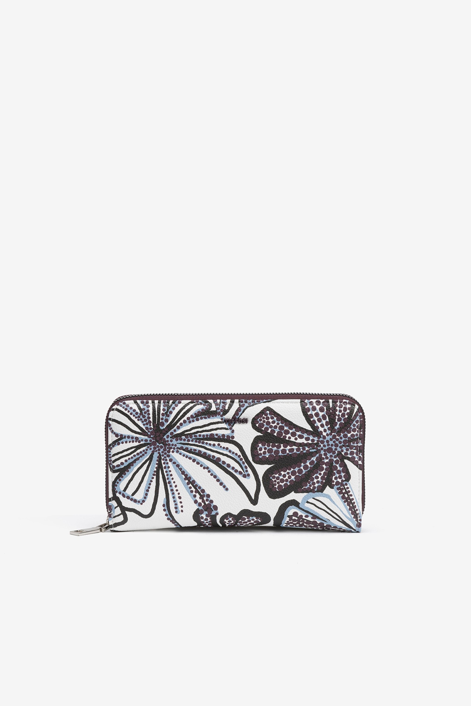 Porta-Moedas Grande Estampado com Fecho de Correr