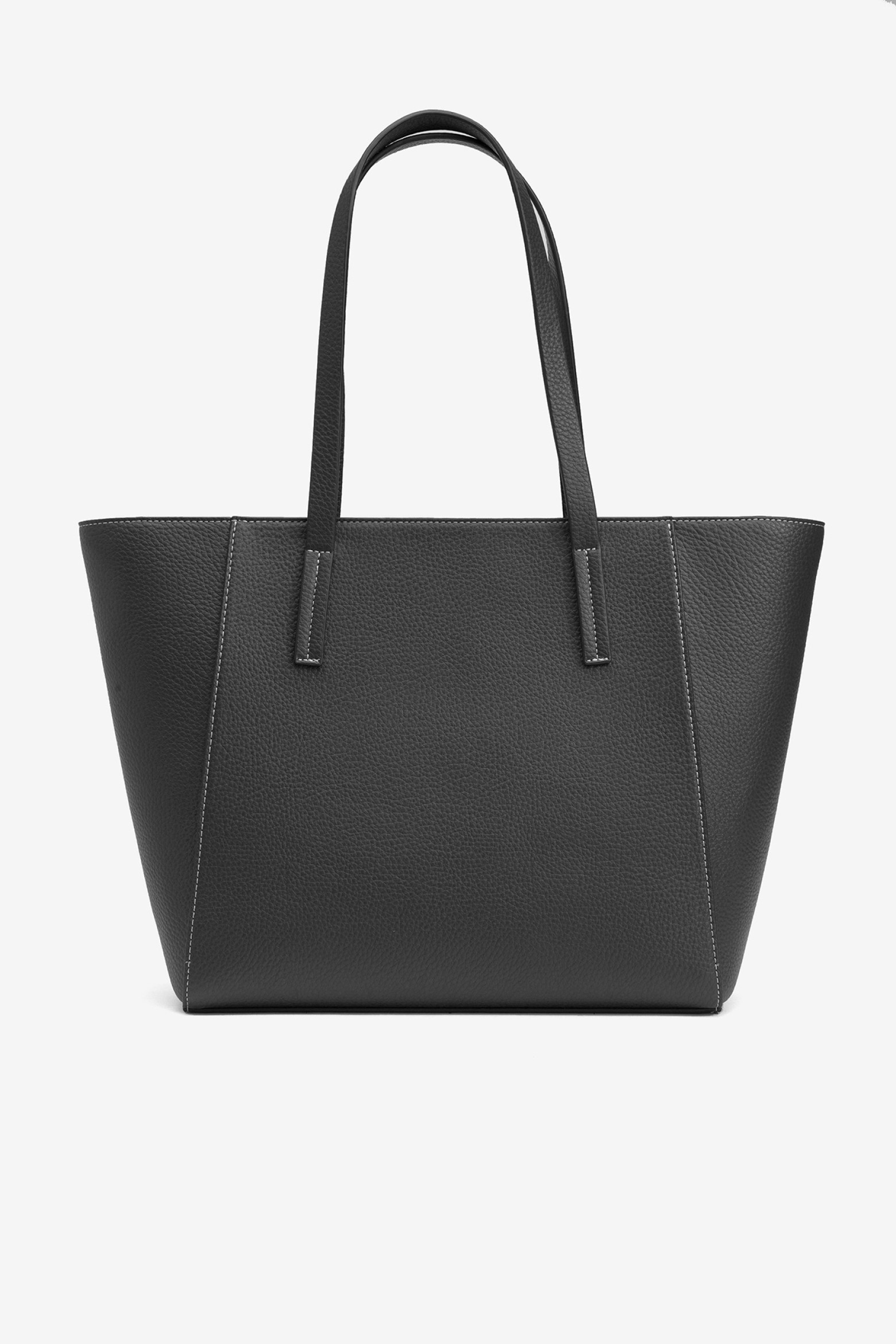 Bolso Shopper Efecto Piel Con Textura
