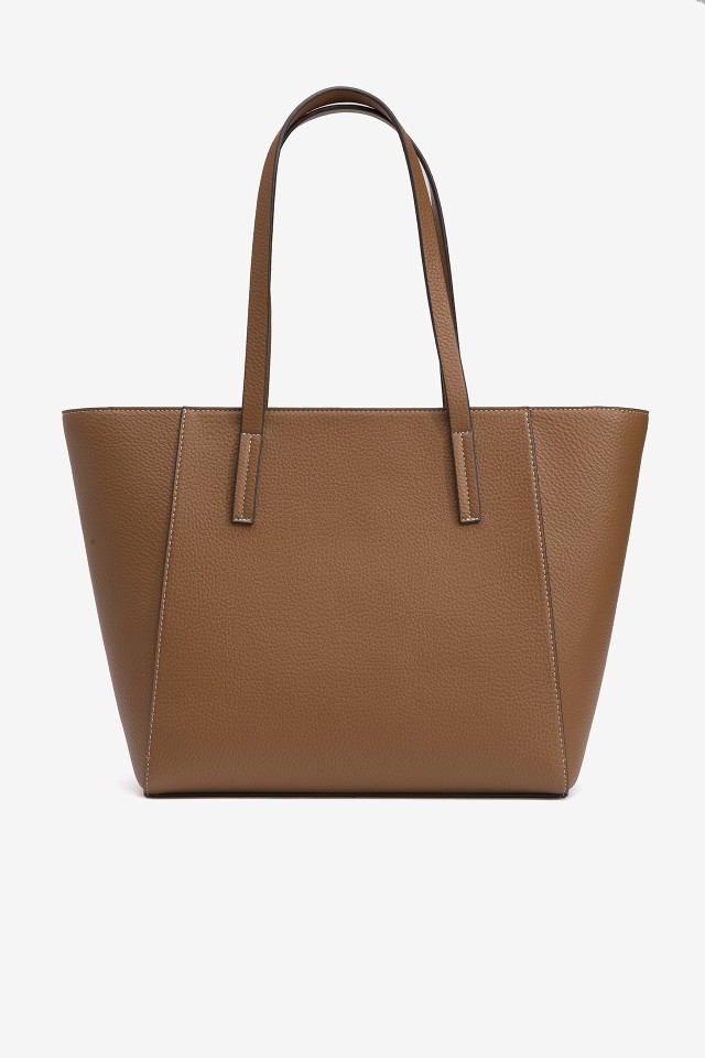 Leather Effect Shopper Bag with Texture