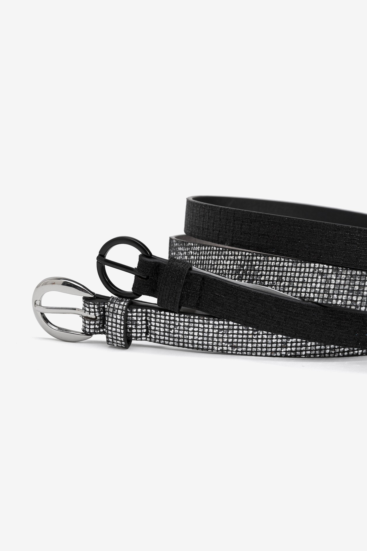 Pack 2 Cinturones Finos Brillantes