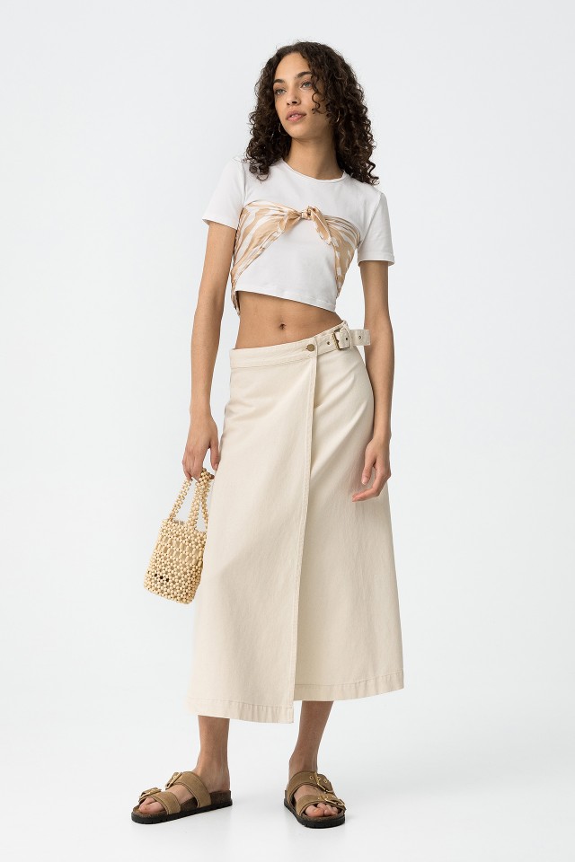 Midi Skirt with Buckle