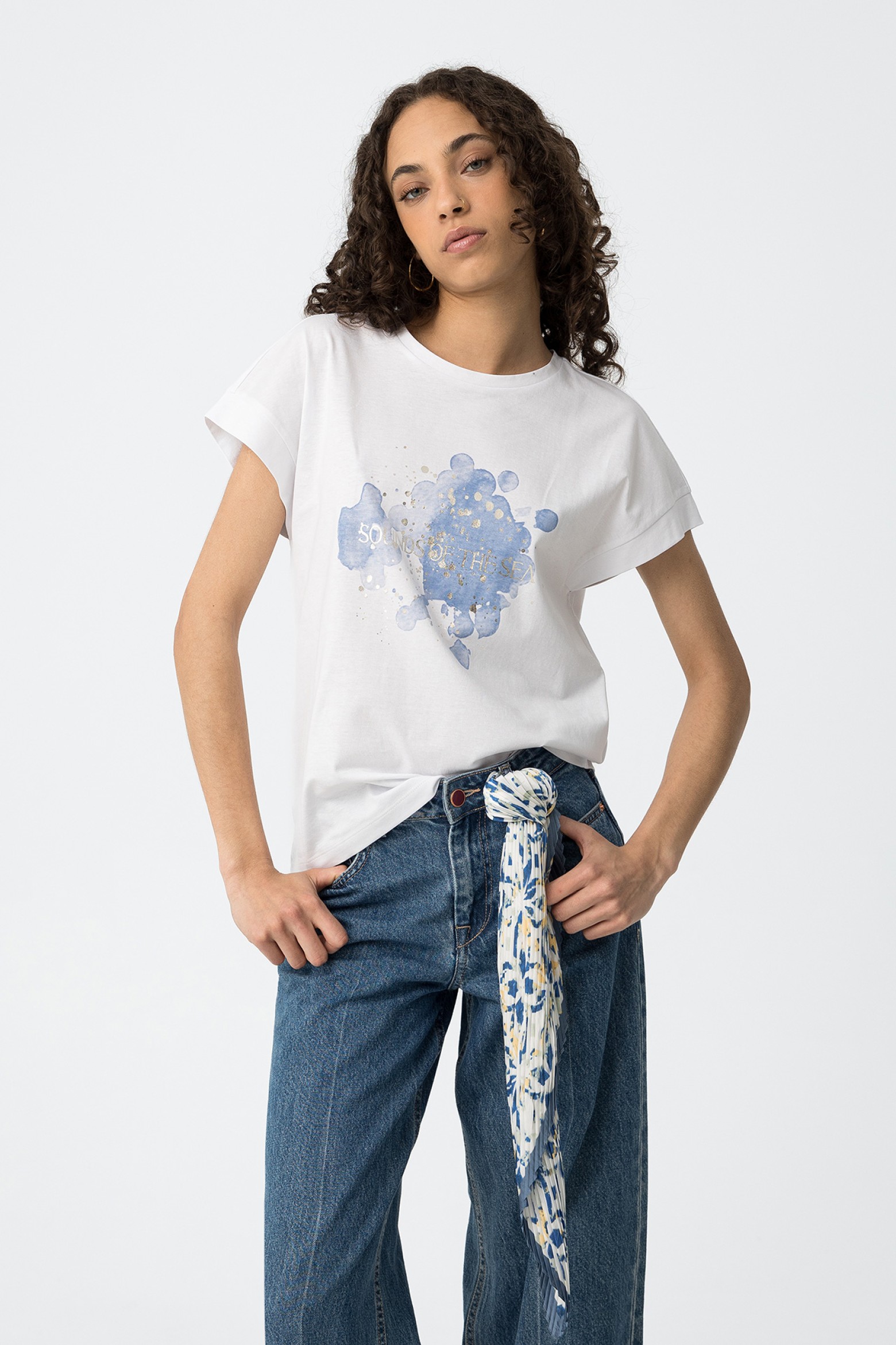 Camiseta Estampado Frontal Efecto Mate