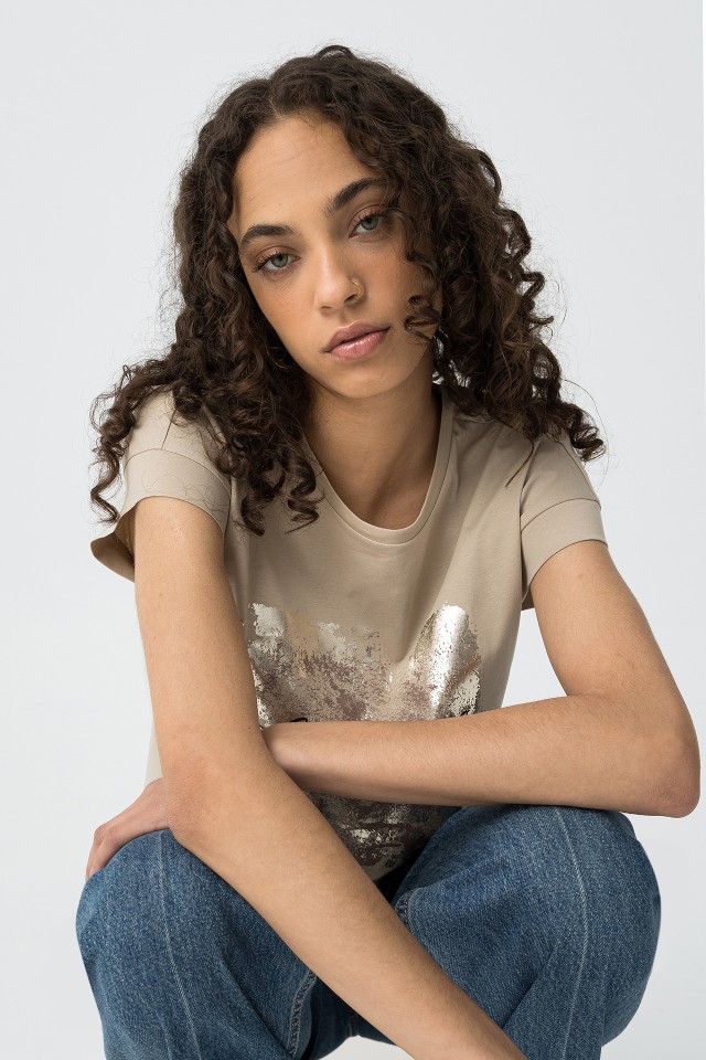 Metallic Print T-Shirt