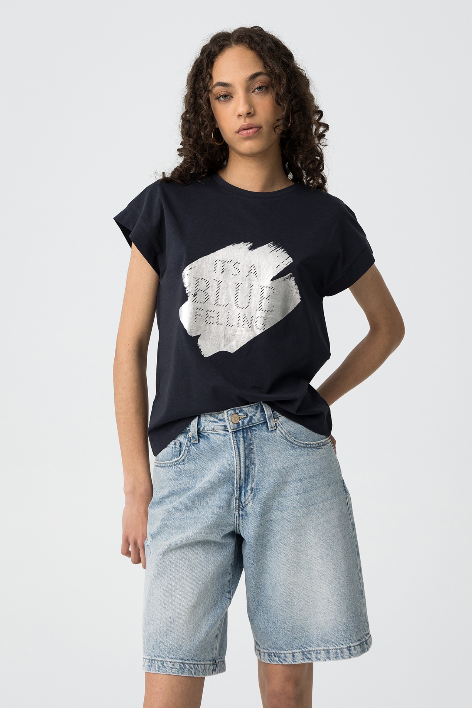 T-shirt with Matte Effect Front Print
