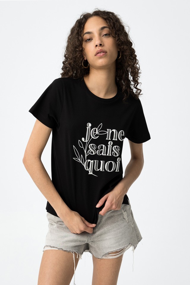 T-shirt with Bright Embossed Front Print