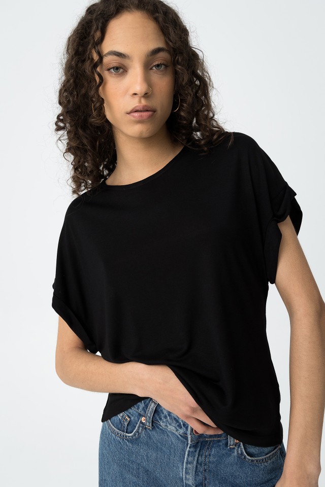 Fluid Blouse with Transparency Detail
