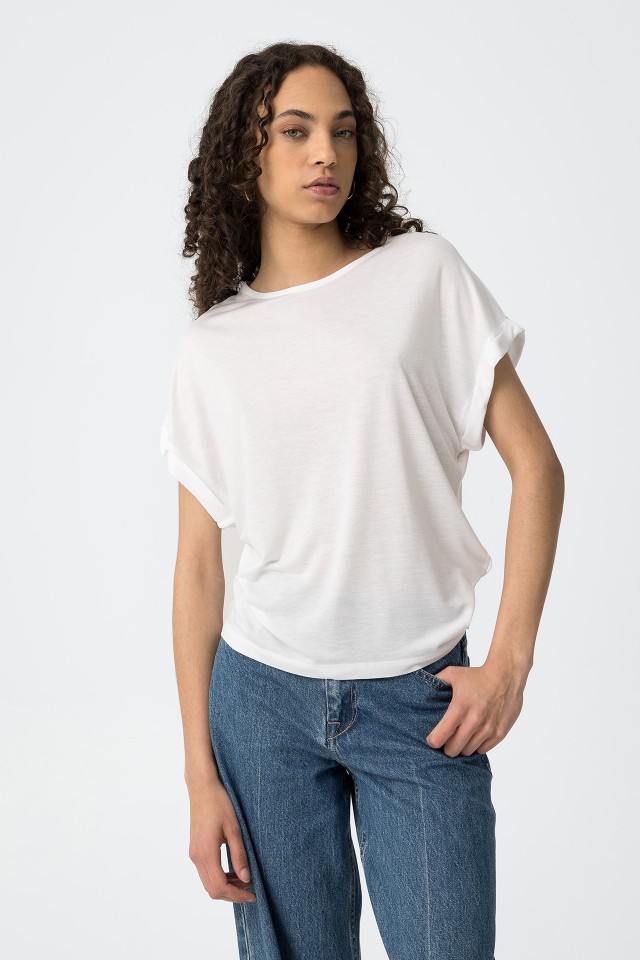 Fluid Blouse with Transparency Detail