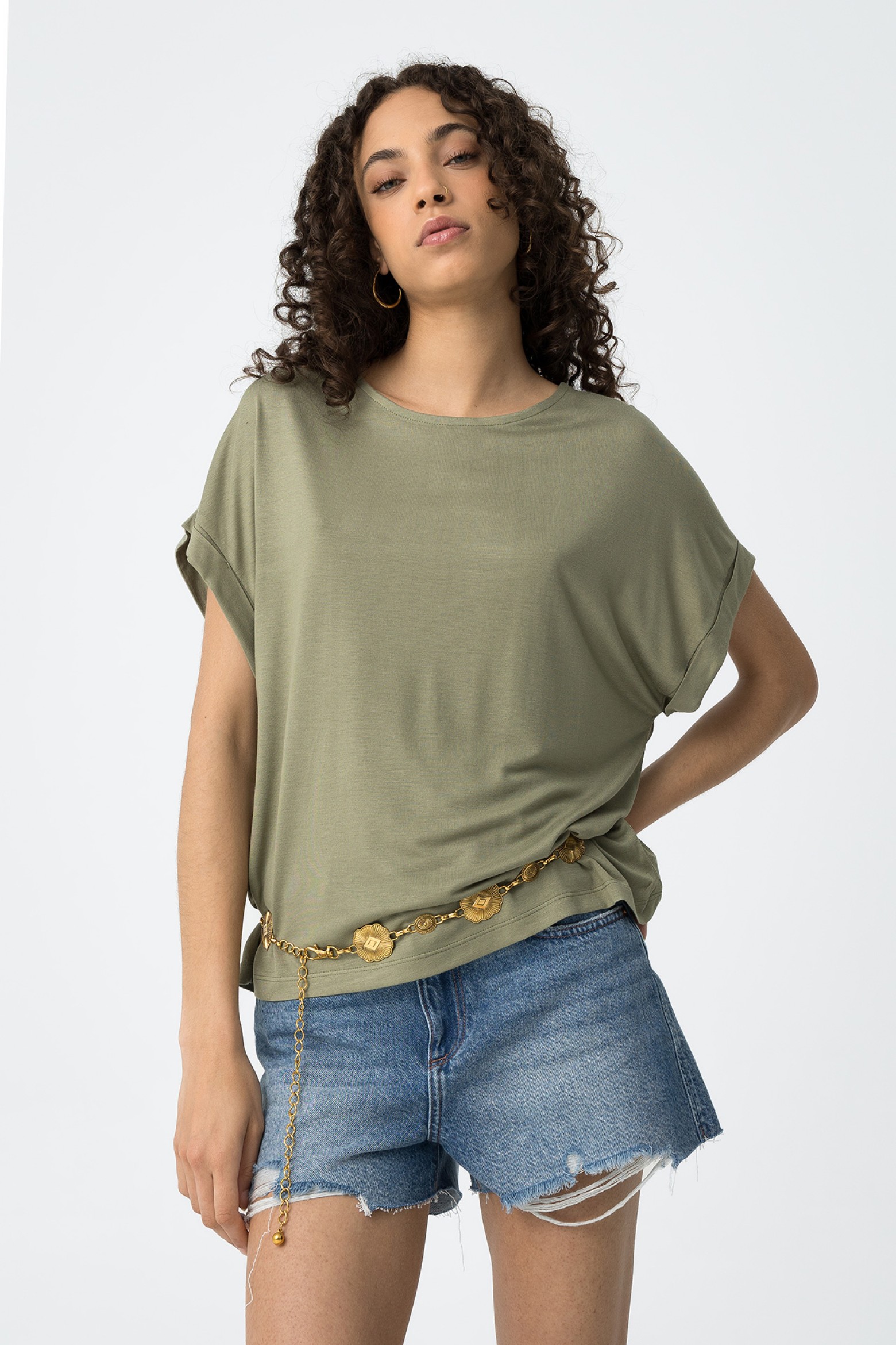 Blusa Fluida con Detalle de Transparencias