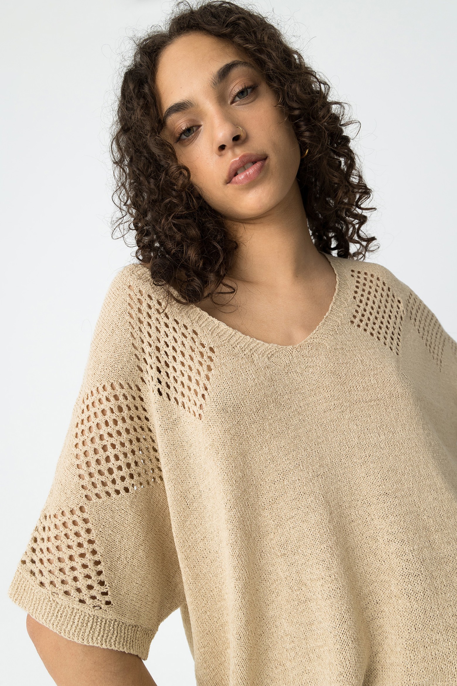 Pre-perforated Knit Sweater