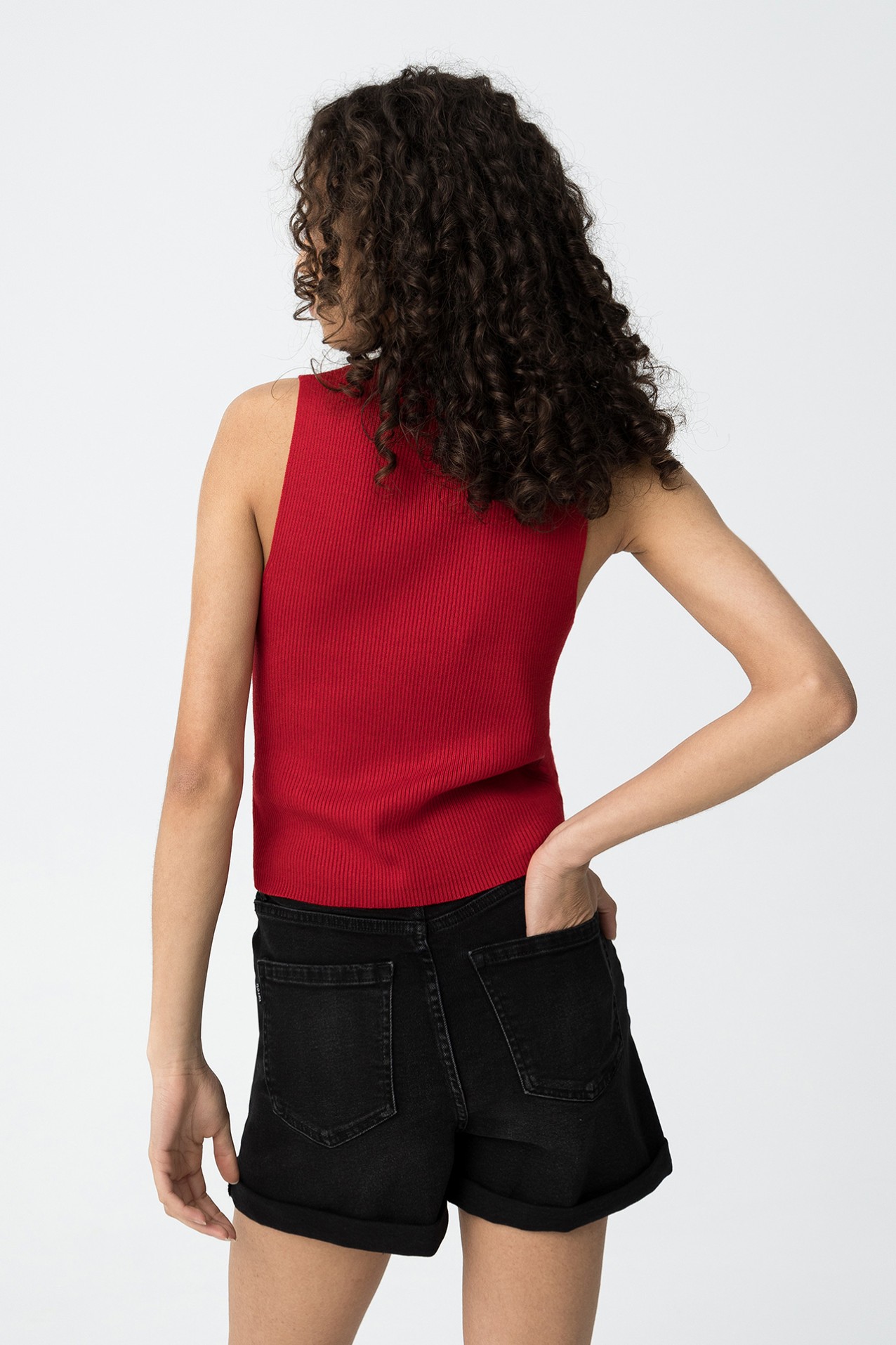 Colete de Malha canelada com Laos