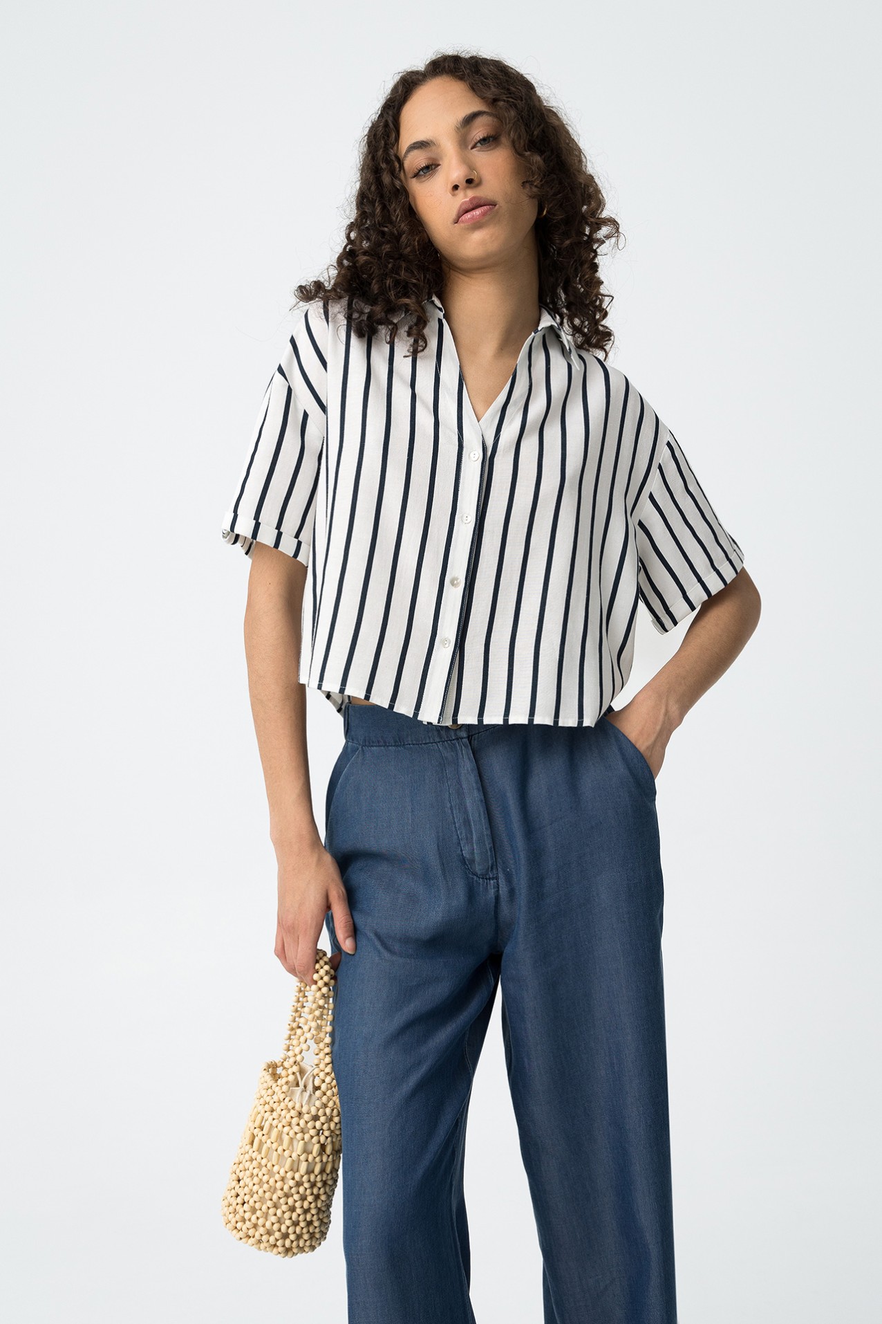 Camisa Manga Corta con Lino