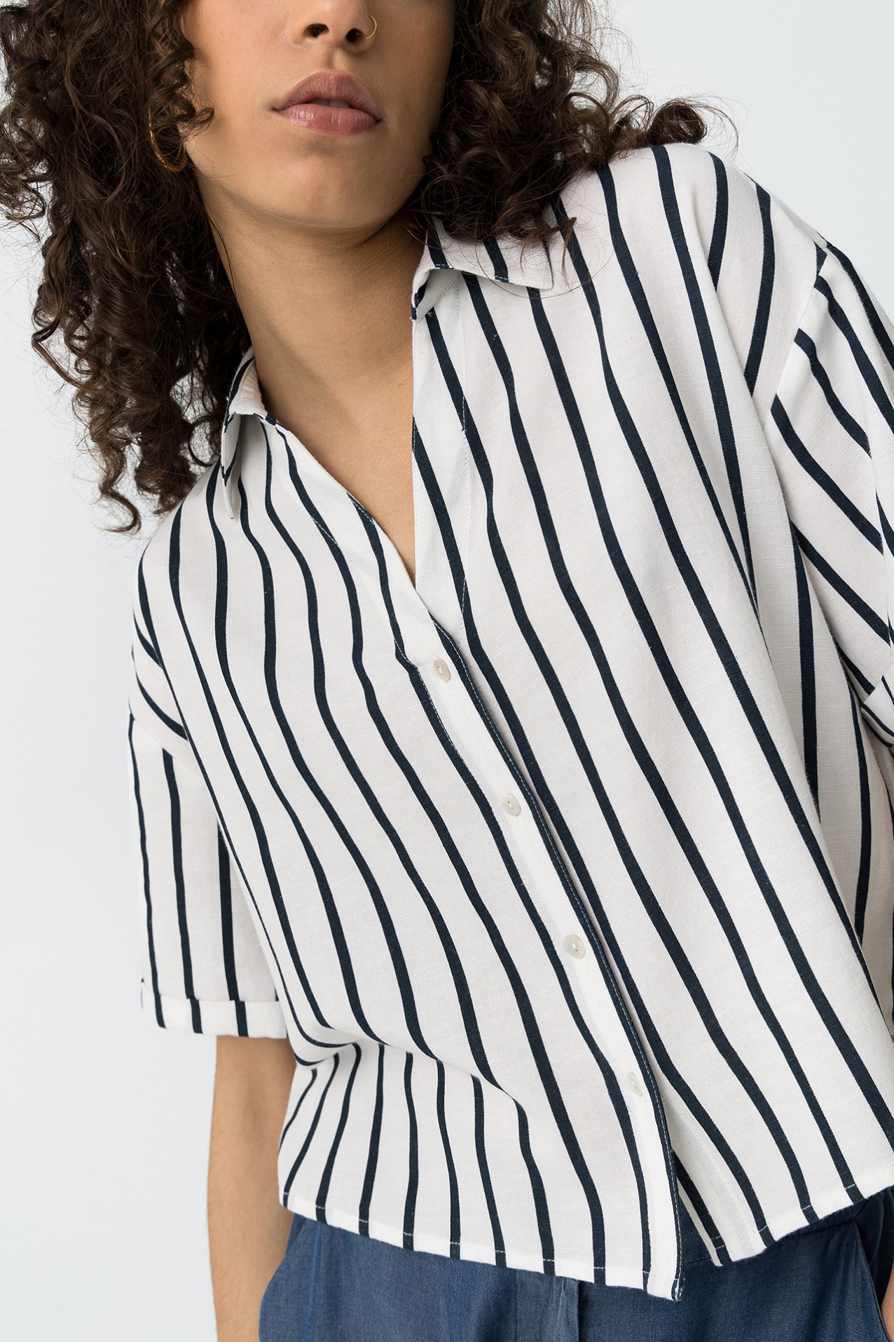 Camisa Manga Corta con Lino