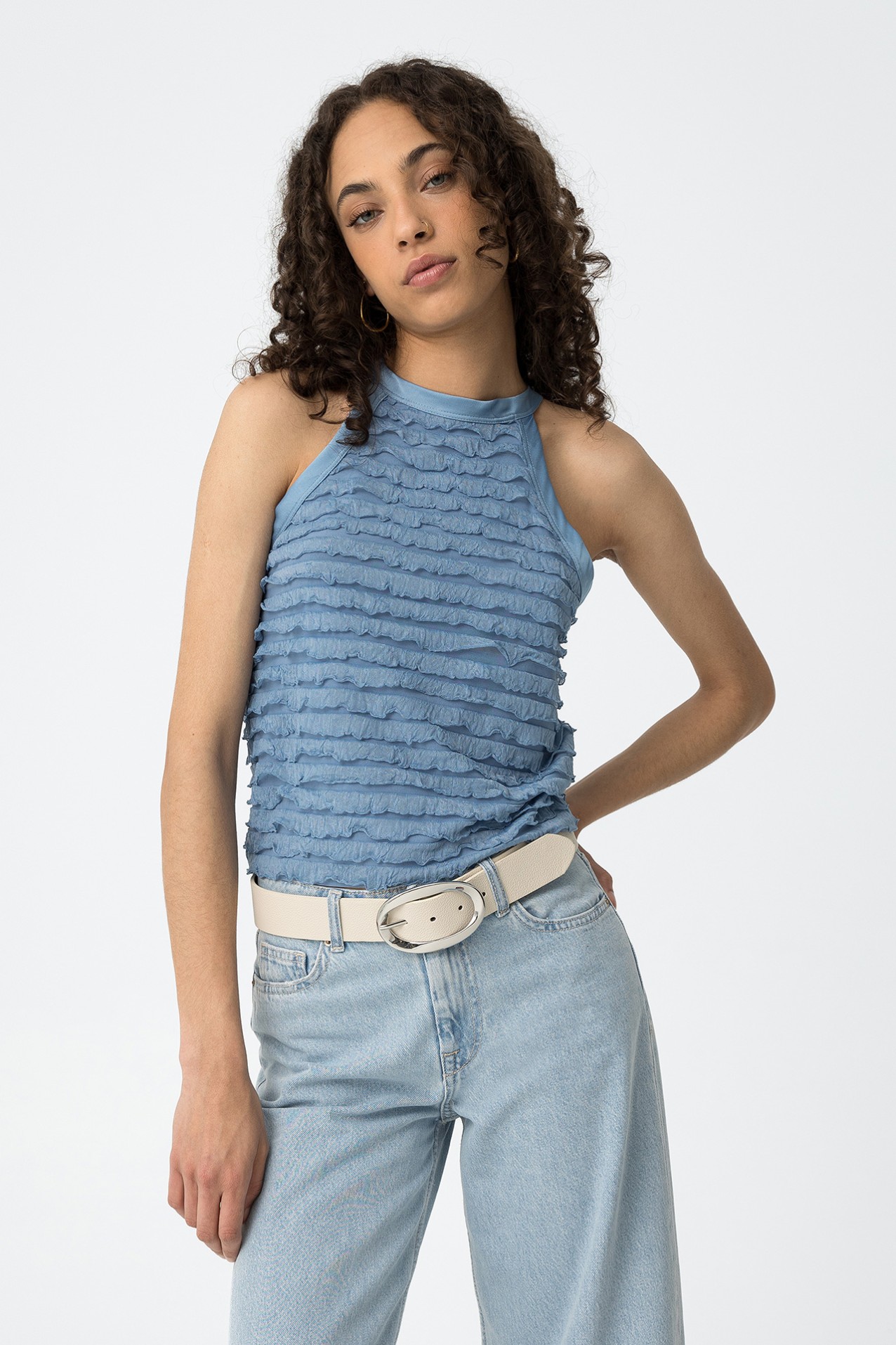 Top with Ruffles - 10063475_783 | Tiffosi