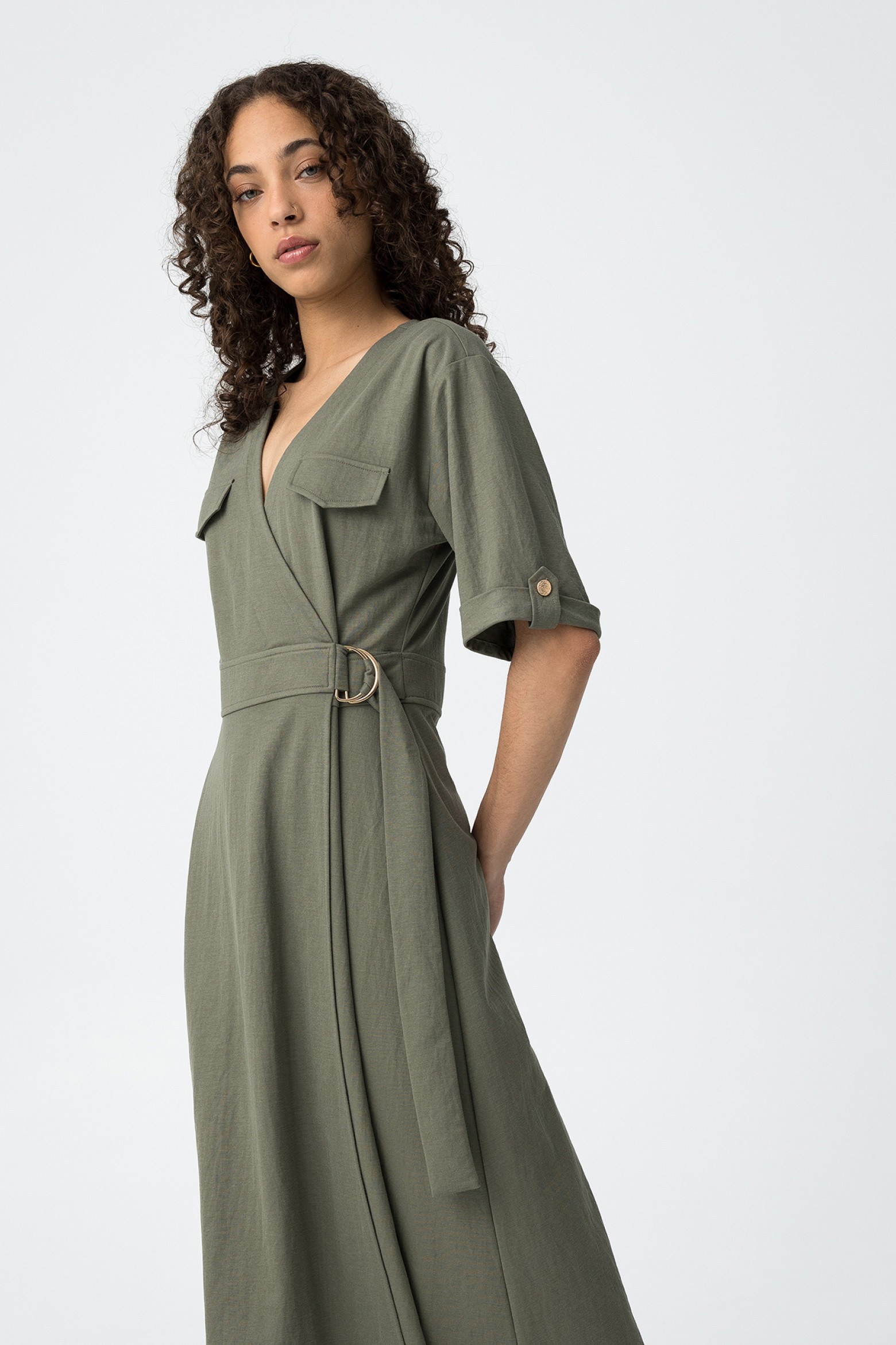 Vestido de Malha Comprido com Cinto