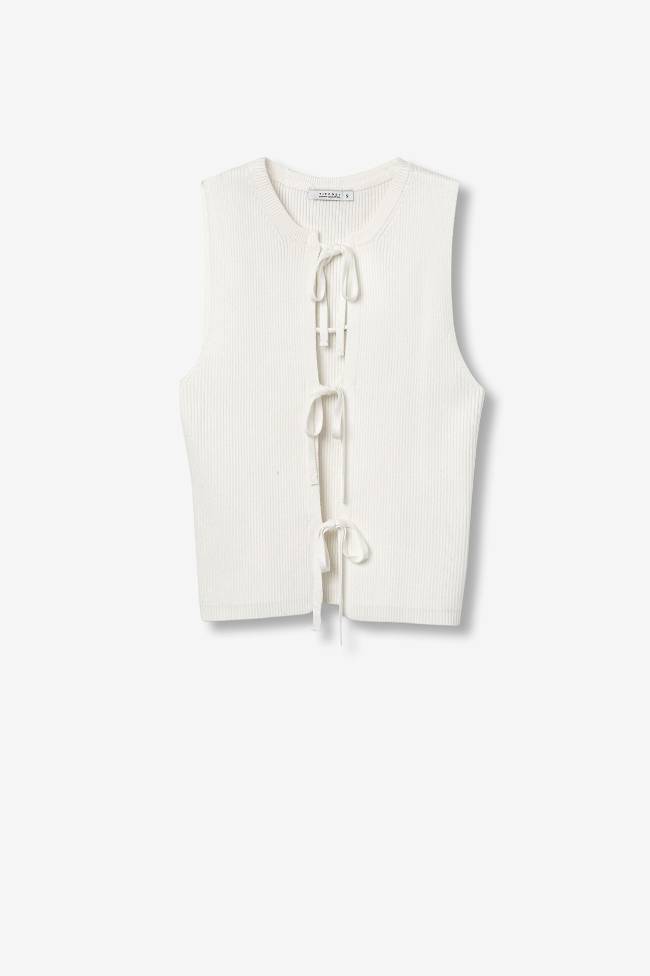 Chaleco de punto canal con lazos