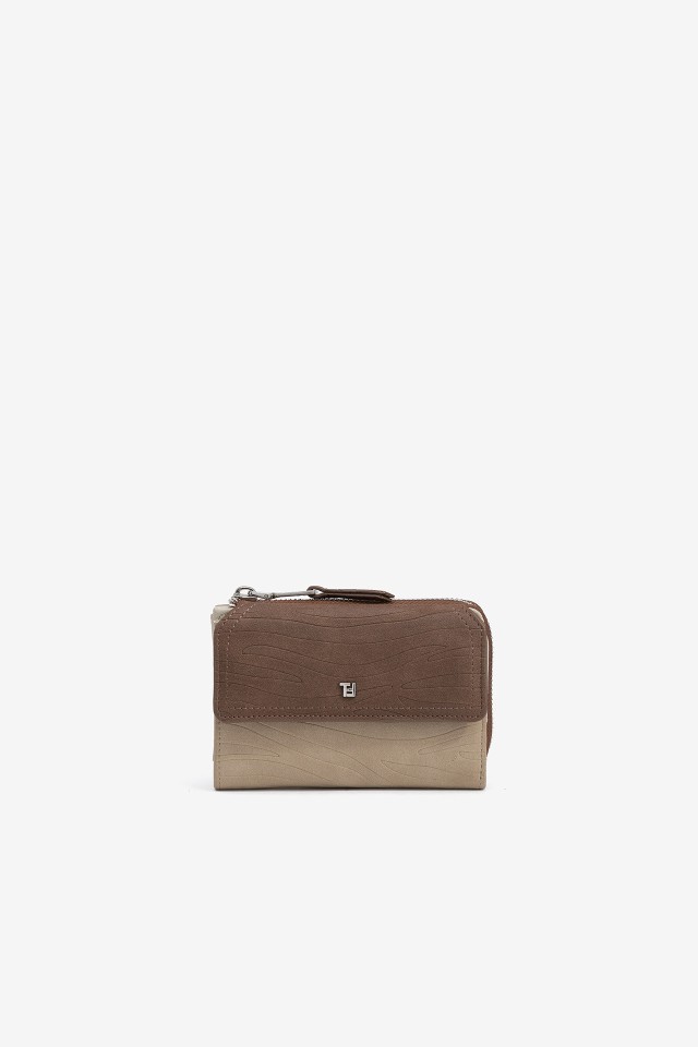Medium Coin Purse with Suede Effect