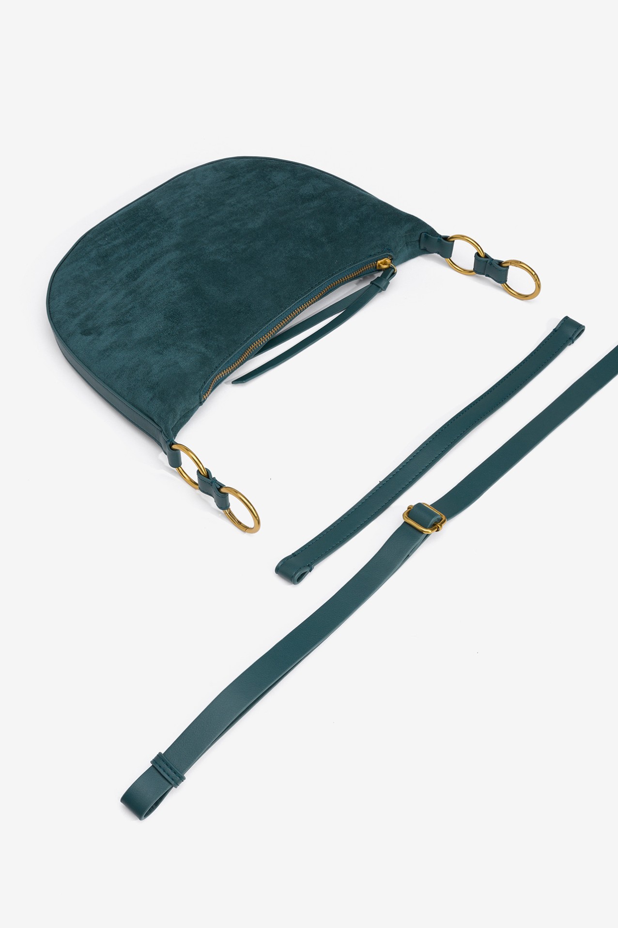 Suede Effect Shoulder Bag