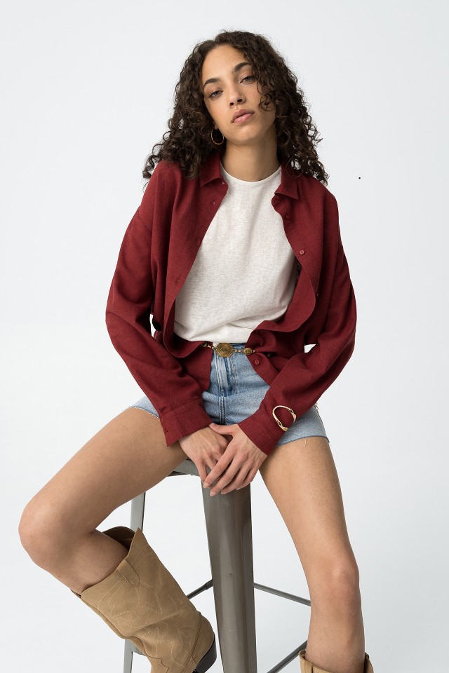 Relaxed Fit Shirt with Linen
