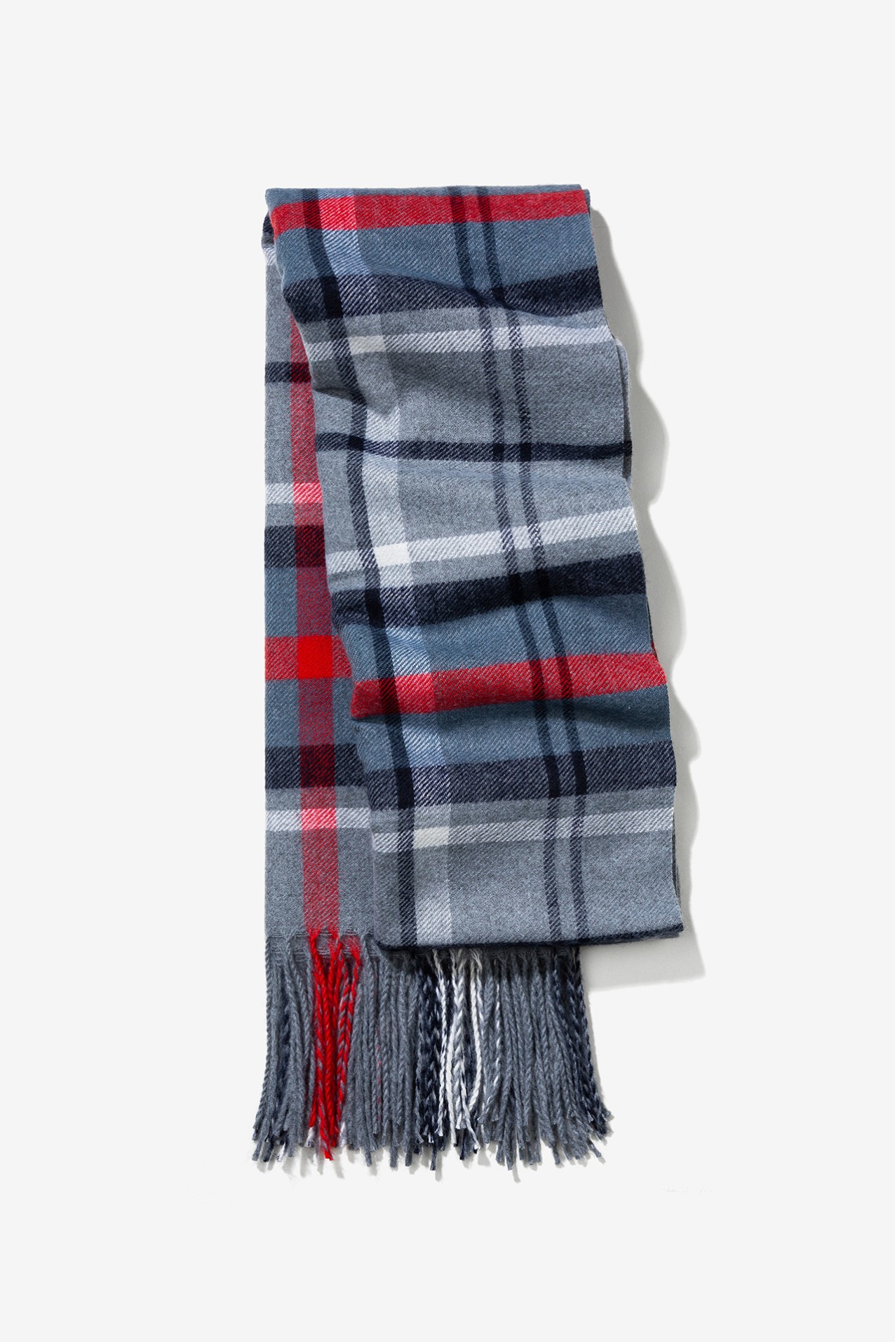 Checkered Scarf with Fringes