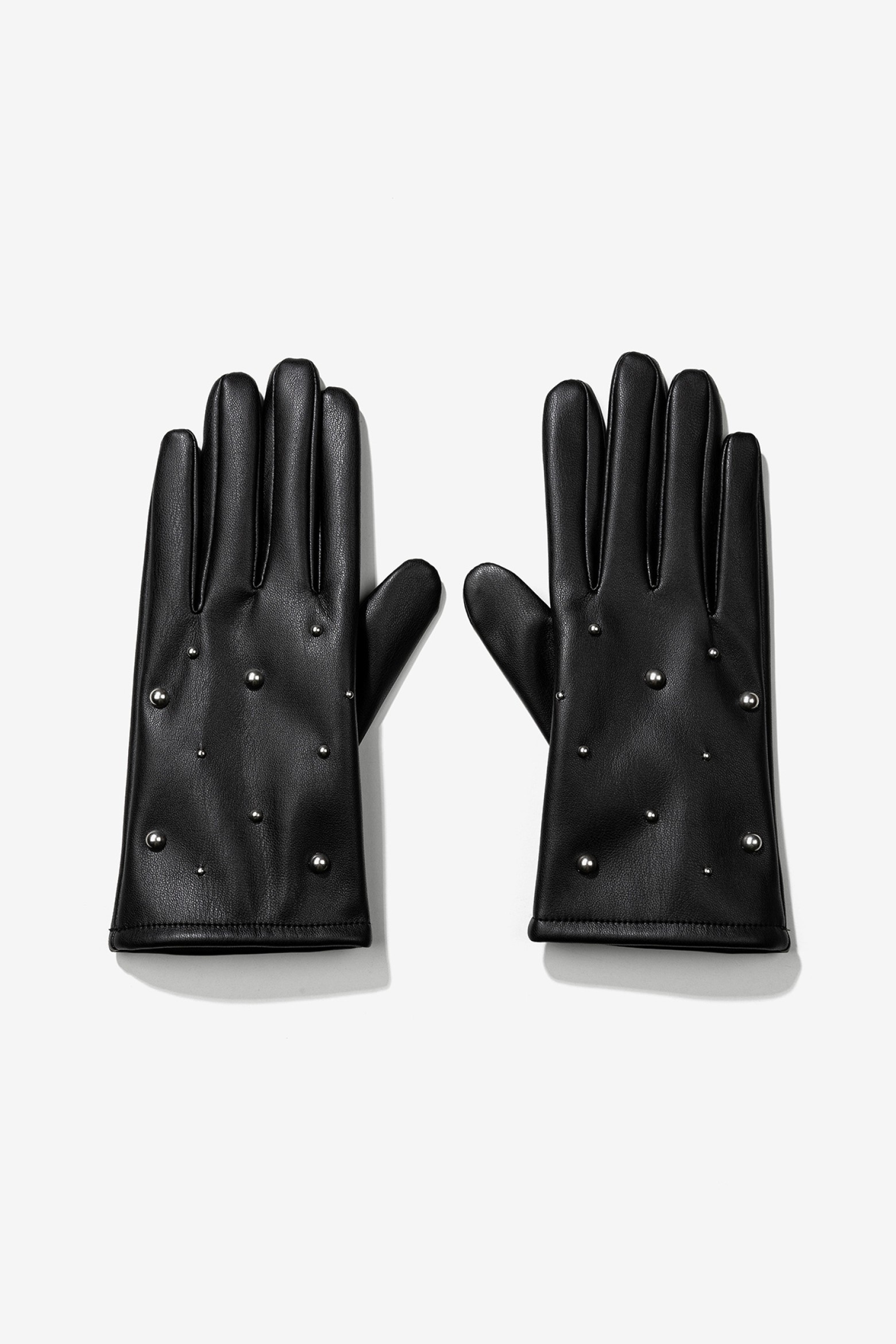 Studded Faux Leather Gloves