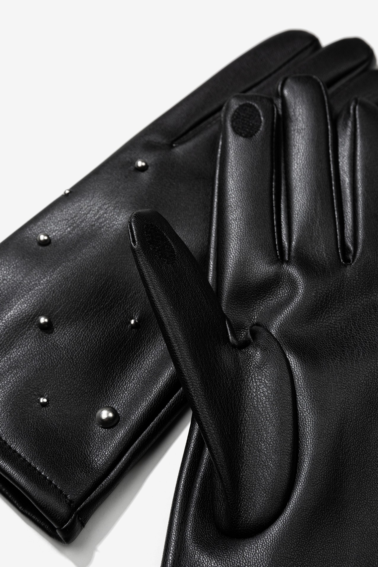 Studded Faux Leather Gloves