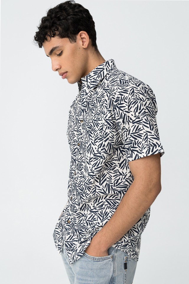 Printed Short Sleeve Cotton Shirt