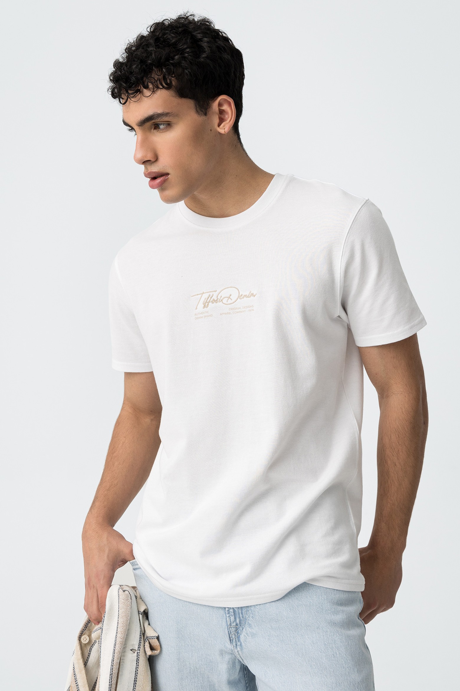 T-shirt with Texture and Front Print