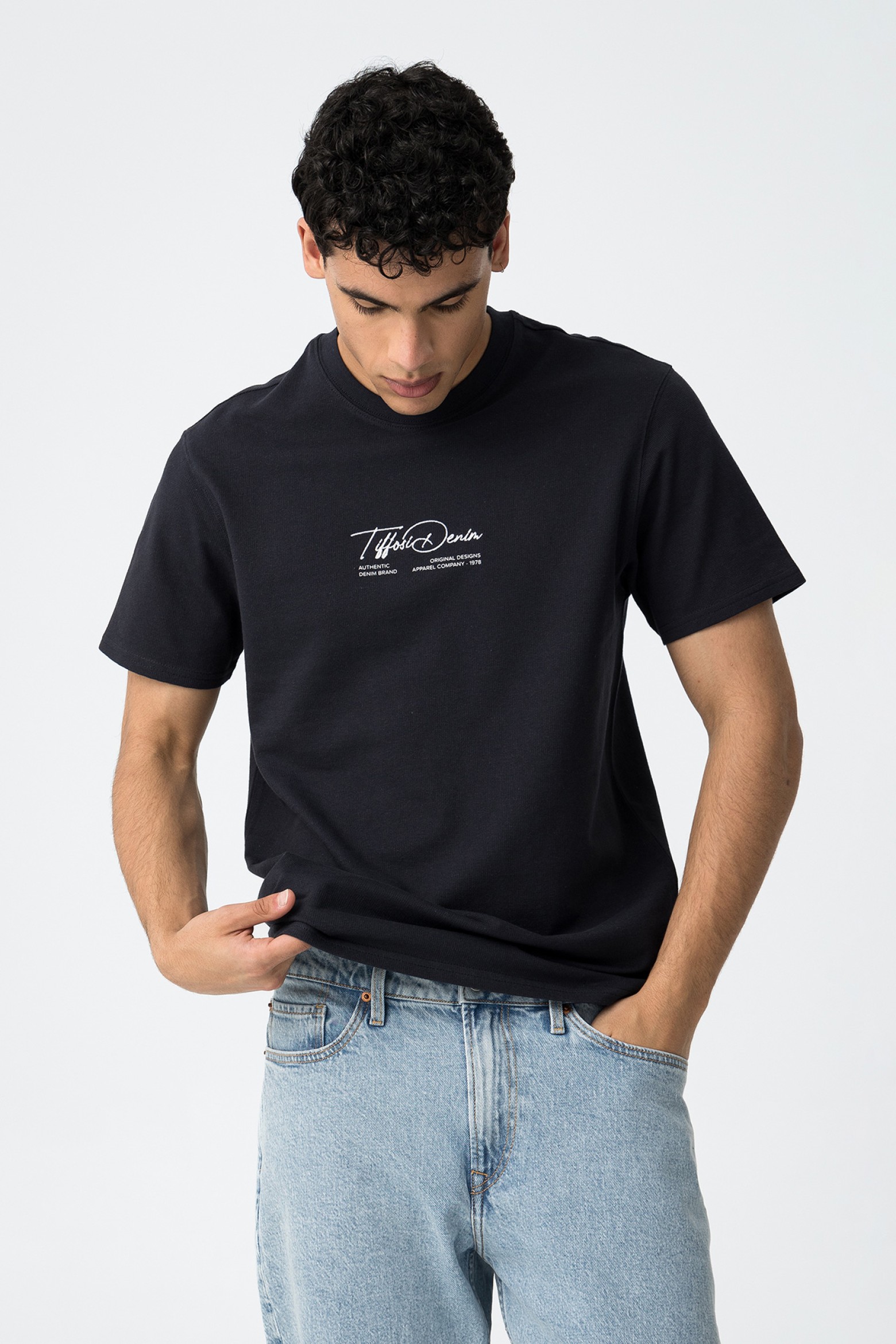 T-shirt with Texture and Front Print