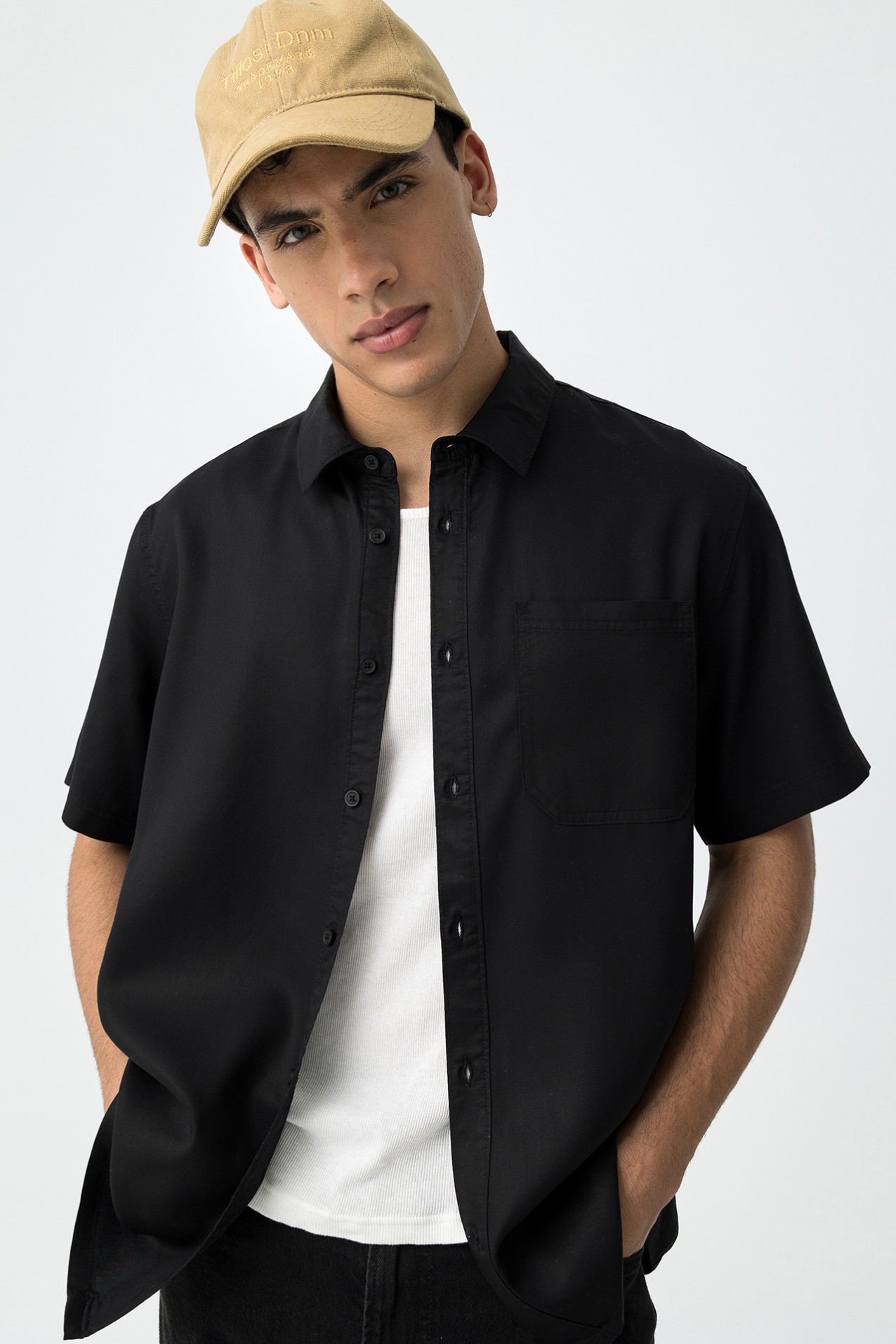 Black Relaxed Short Sleeve Shirt