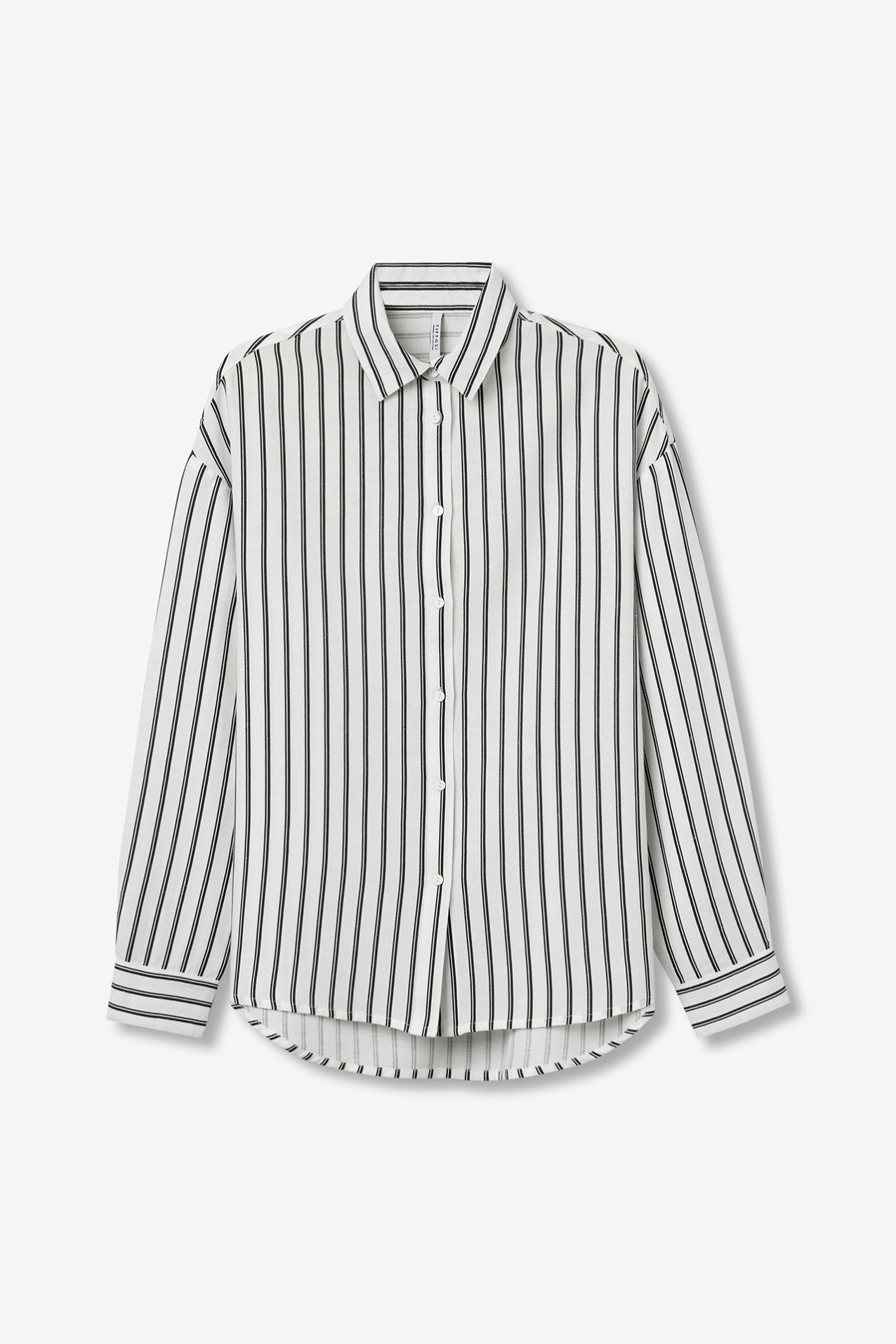 Camisa Relaxed Fit De Lino A Rayas