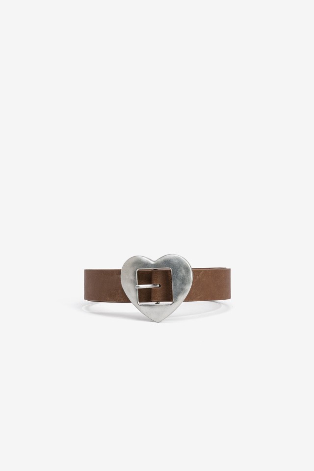 Brown Belt with Heart Buckle