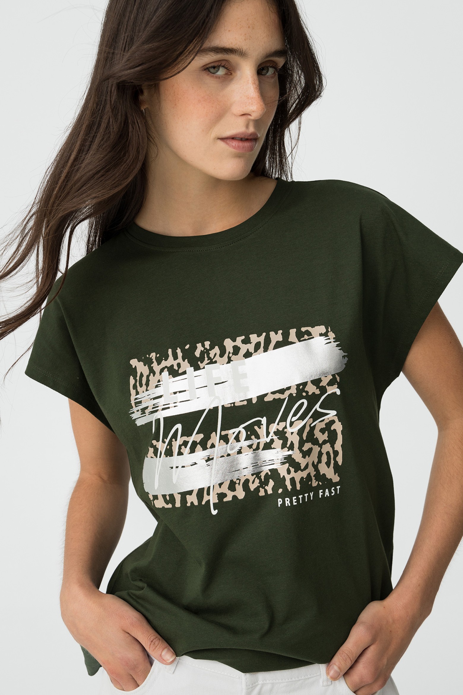 T-shirt with Metallic Print
