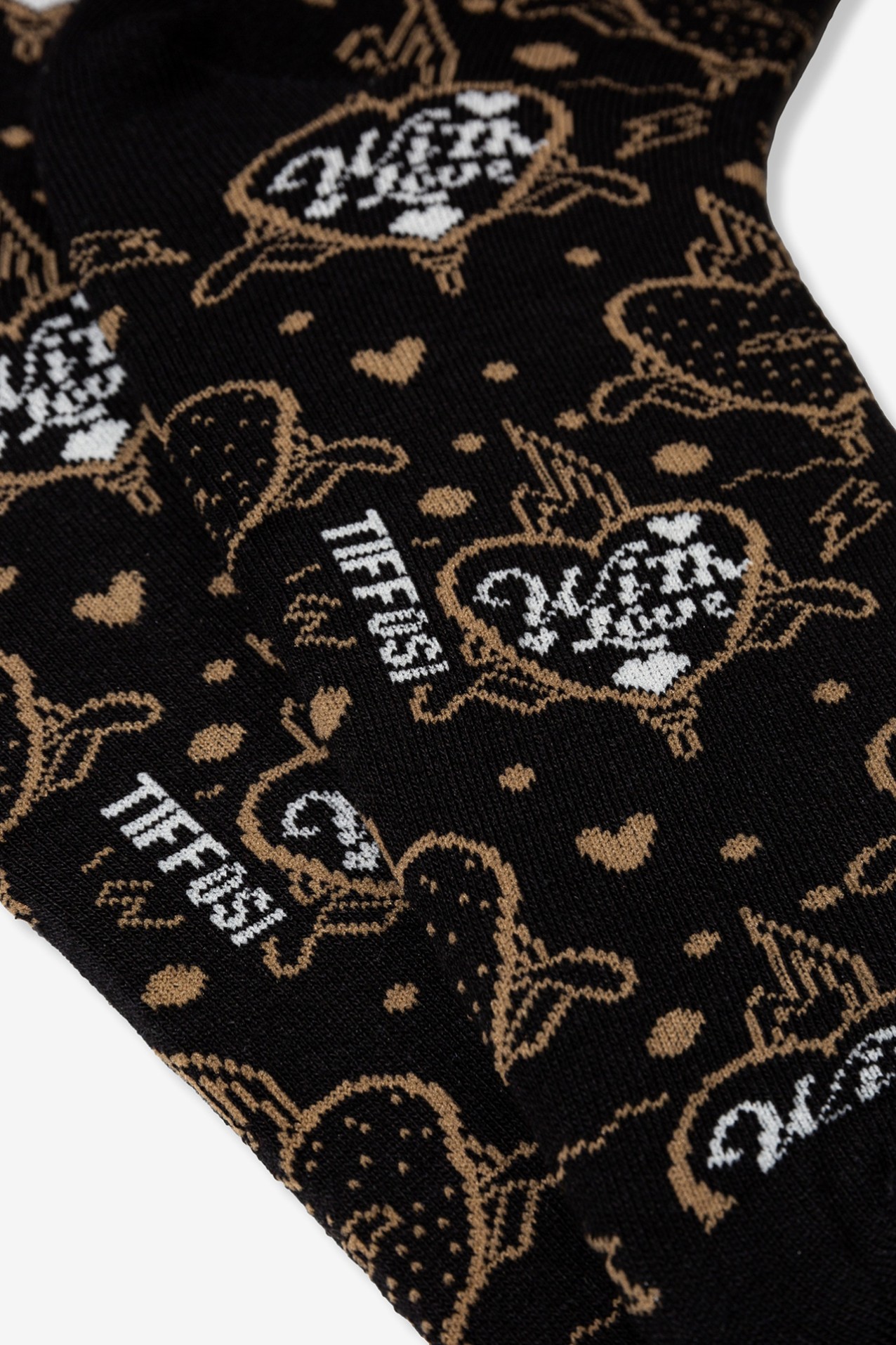 Black Heart Patterned Socks