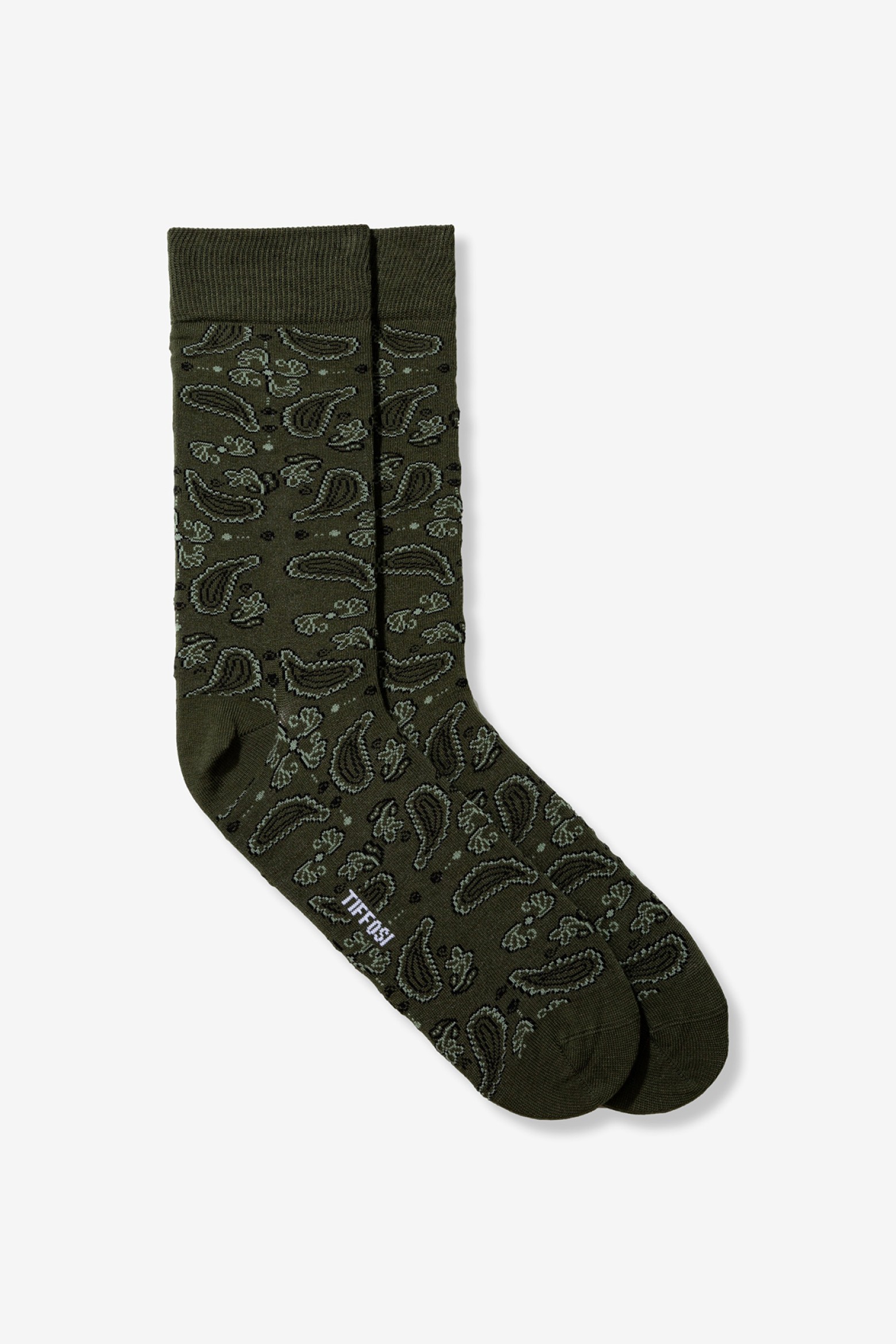 Calcetines verde oscuro paisley