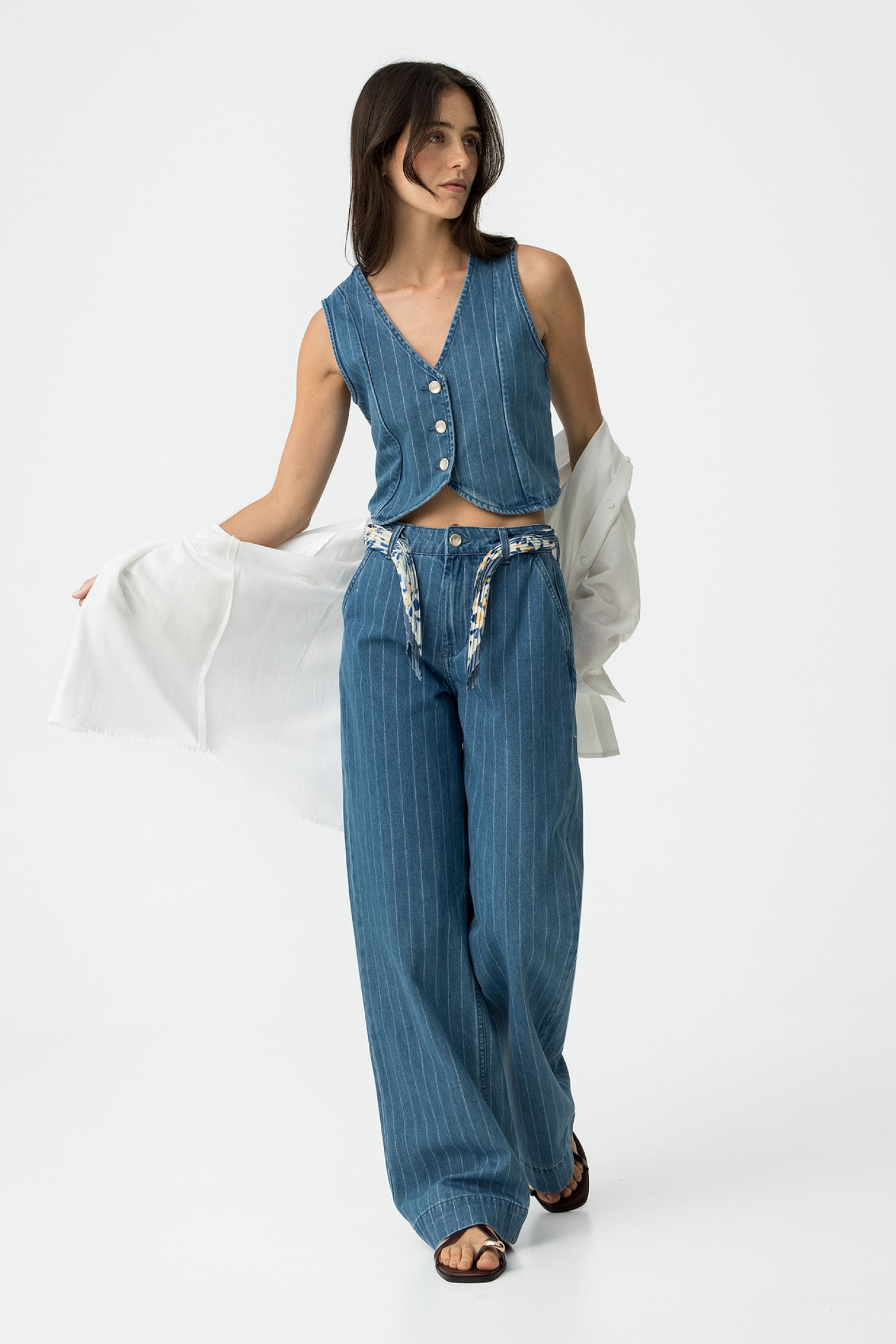 Jeans Edelyn Wide Leg com Brilho