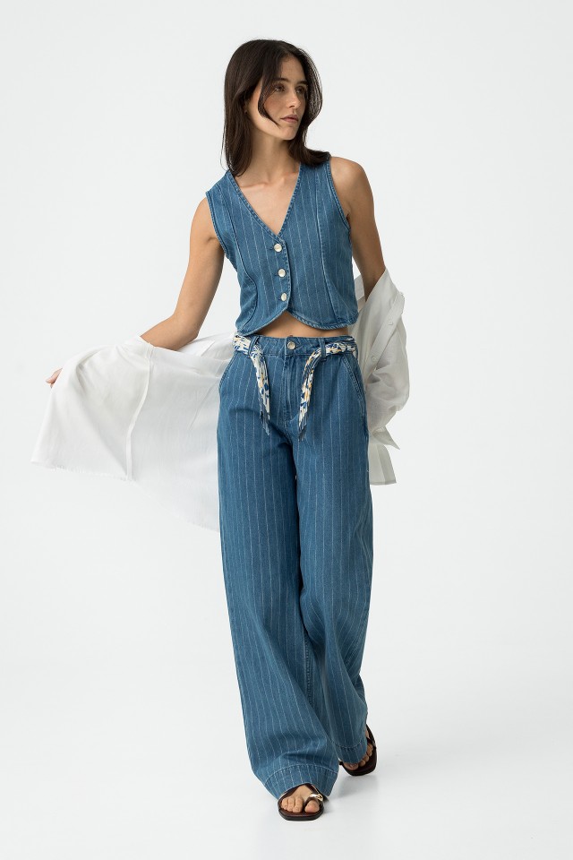 Edelyn Wide Leg Glitter Jeans