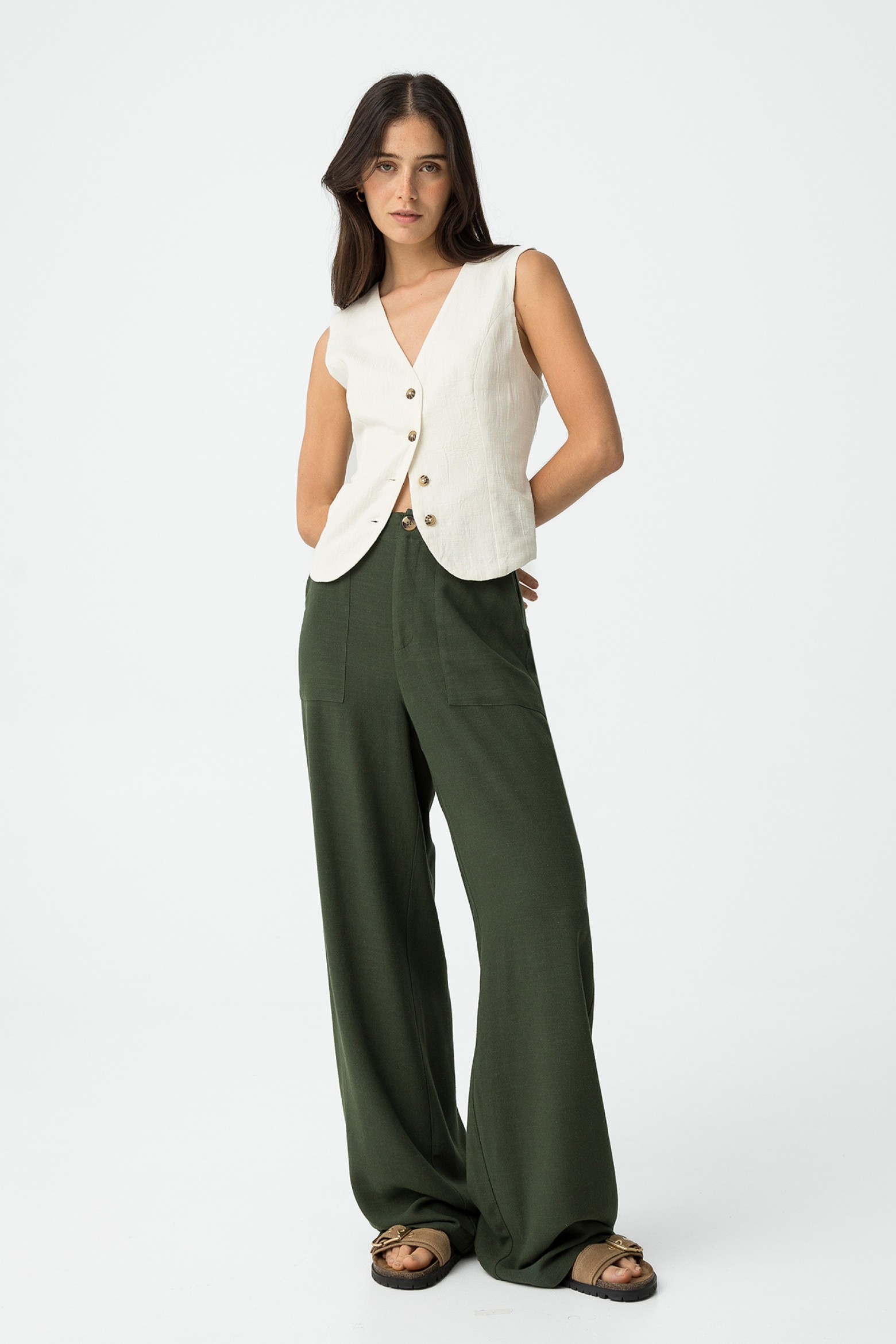 Wide Leg Linen Pants