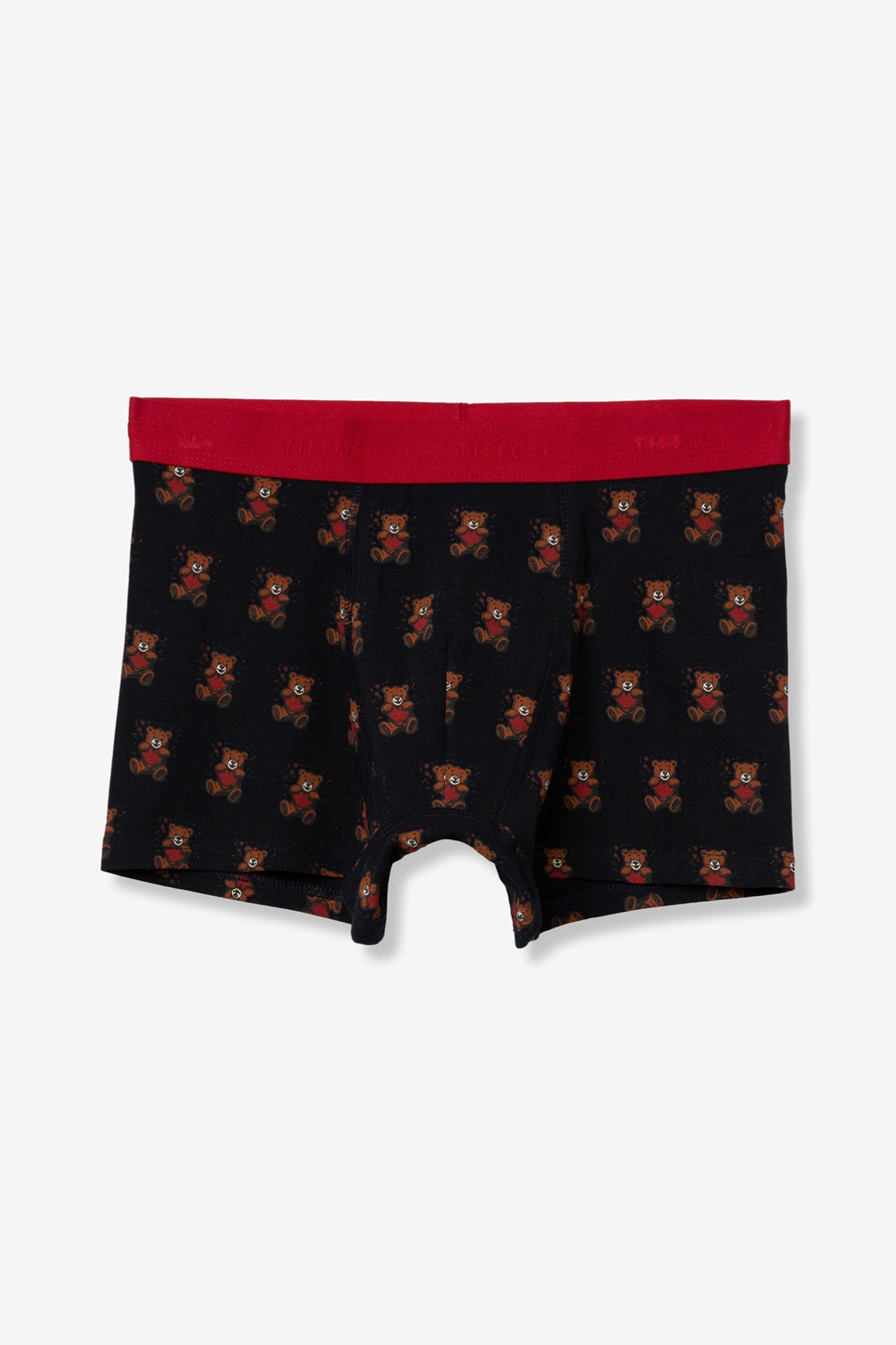 Bear Patterned Black Boxers