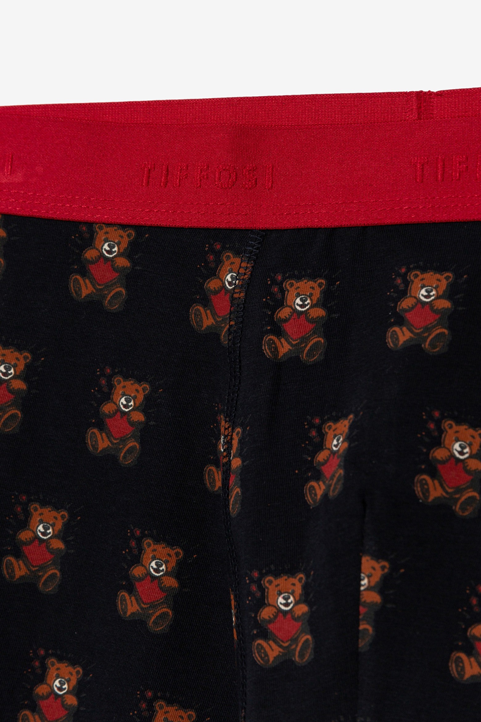 Bear Patterned Black Boxers