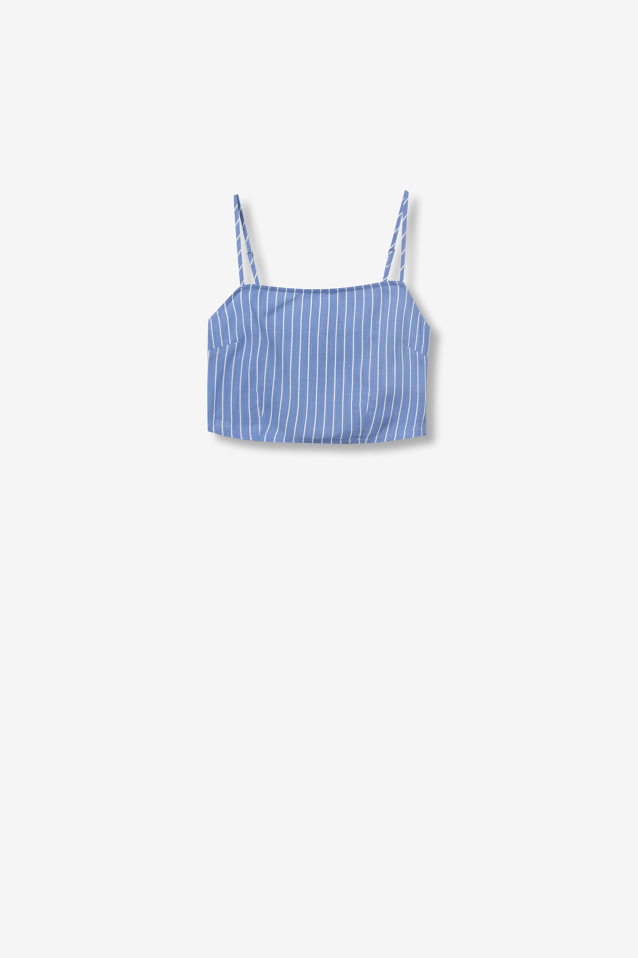 Top Cropped Rayas Azul