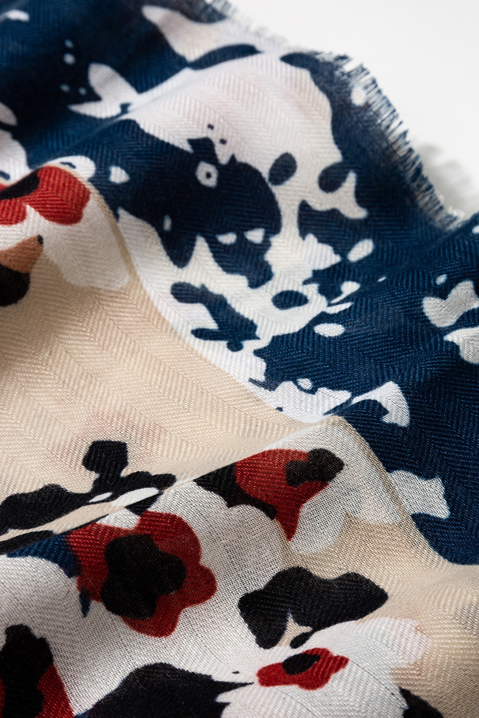 Deep Blue Printed Scarf