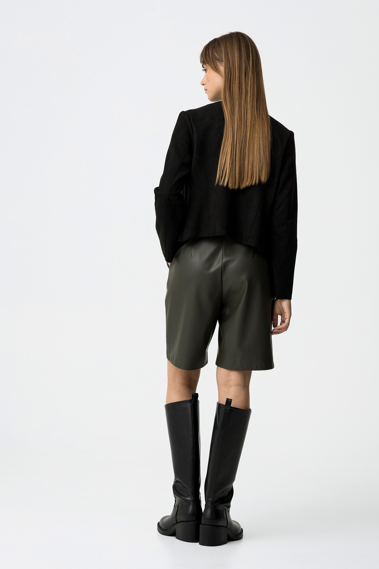 Faux Leather Bermuda Shorts