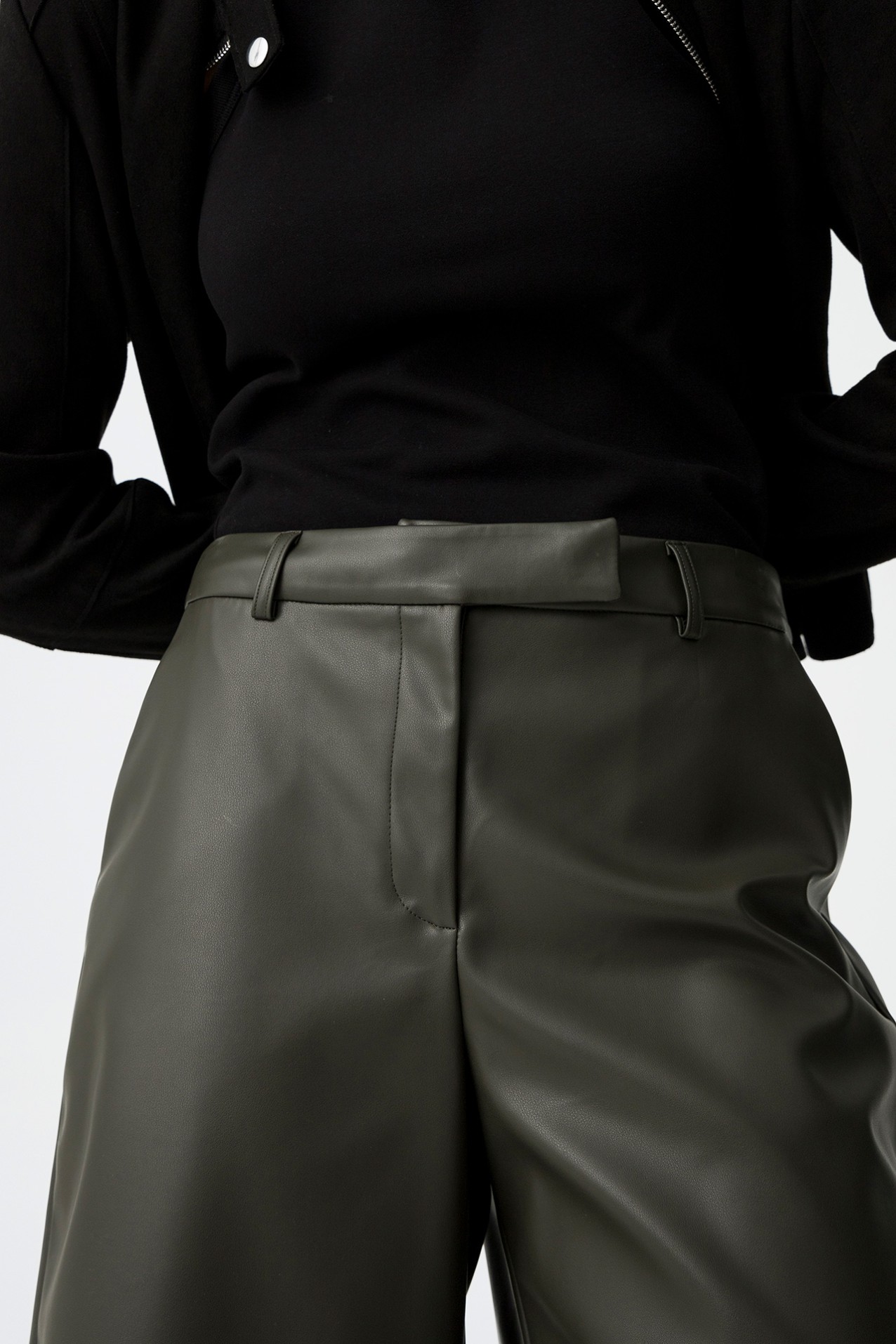 Faux Leather Bermuda Shorts