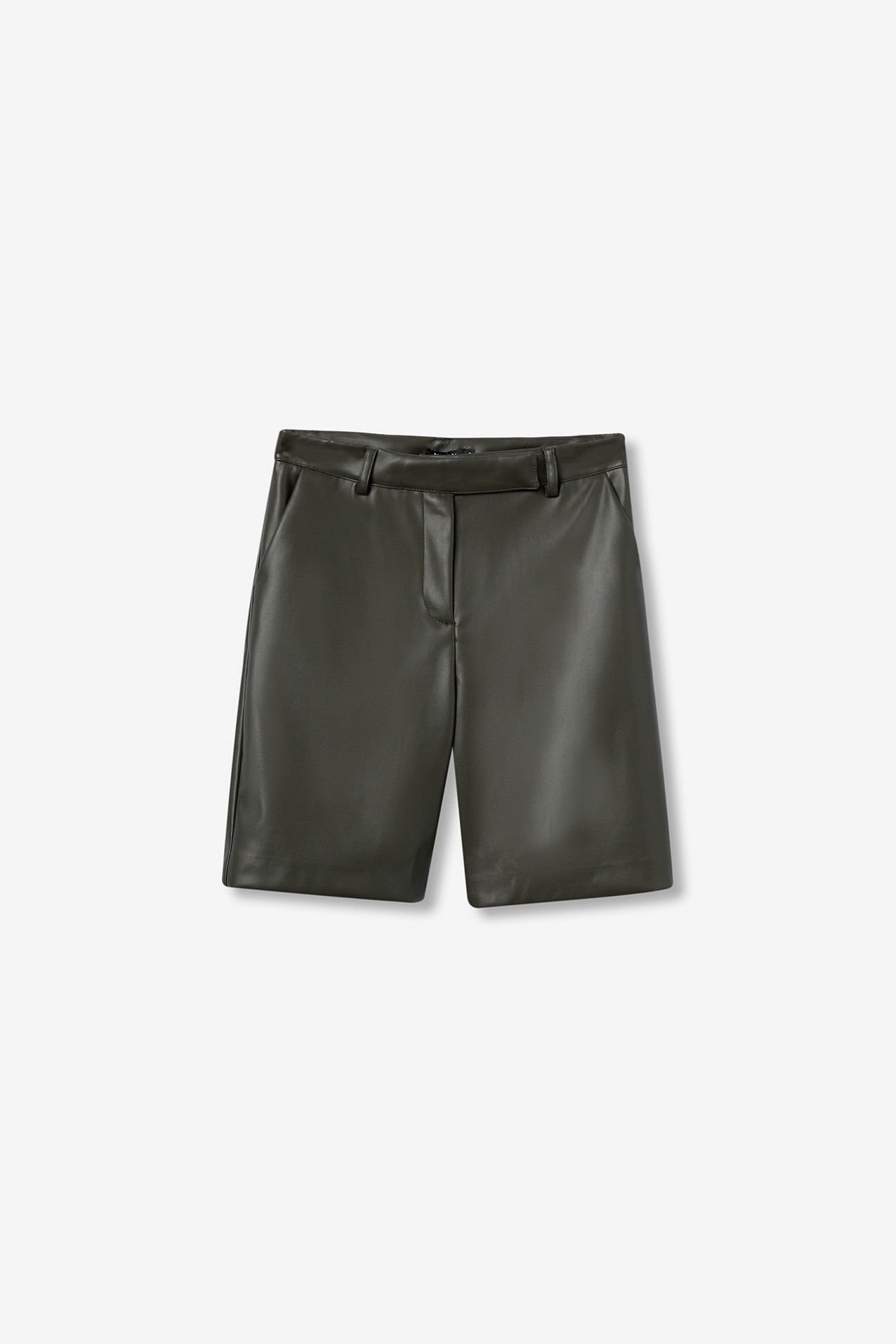 Faux Leather Bermuda Shorts